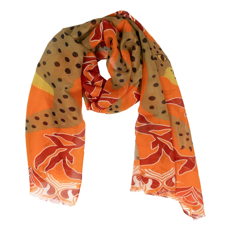 Creeping Leopard Cotton and Linen Blend Scarf sold by The Andover Shop