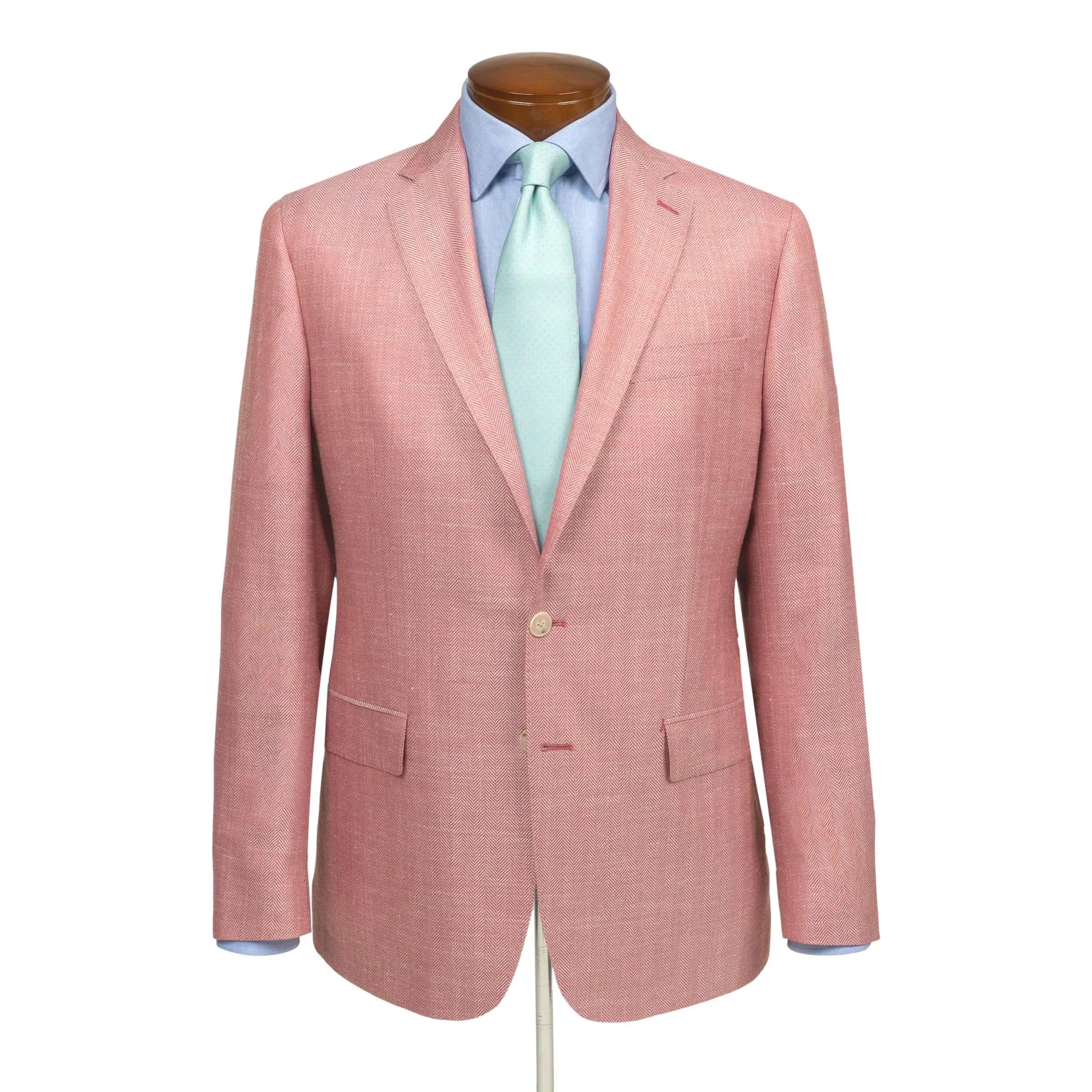 Raspberry Herringbone Wool, Silk, and Linen Sport Coat sold by The Andover Shop
