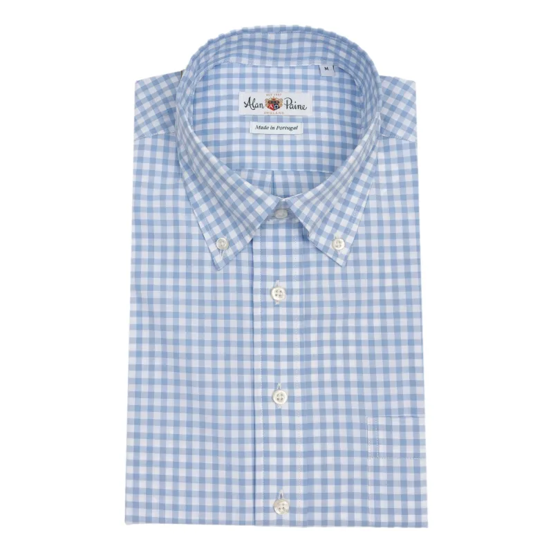 Light Blue Gingham Button Down Sport Shirt sold by The Andover Shop
