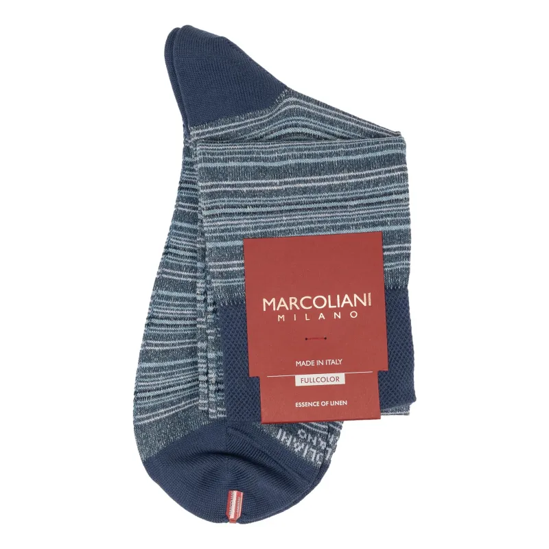 T-Shirt Stripe Linen Cotton Blend Over the Calf Dress Socks sold by The Andover Shop