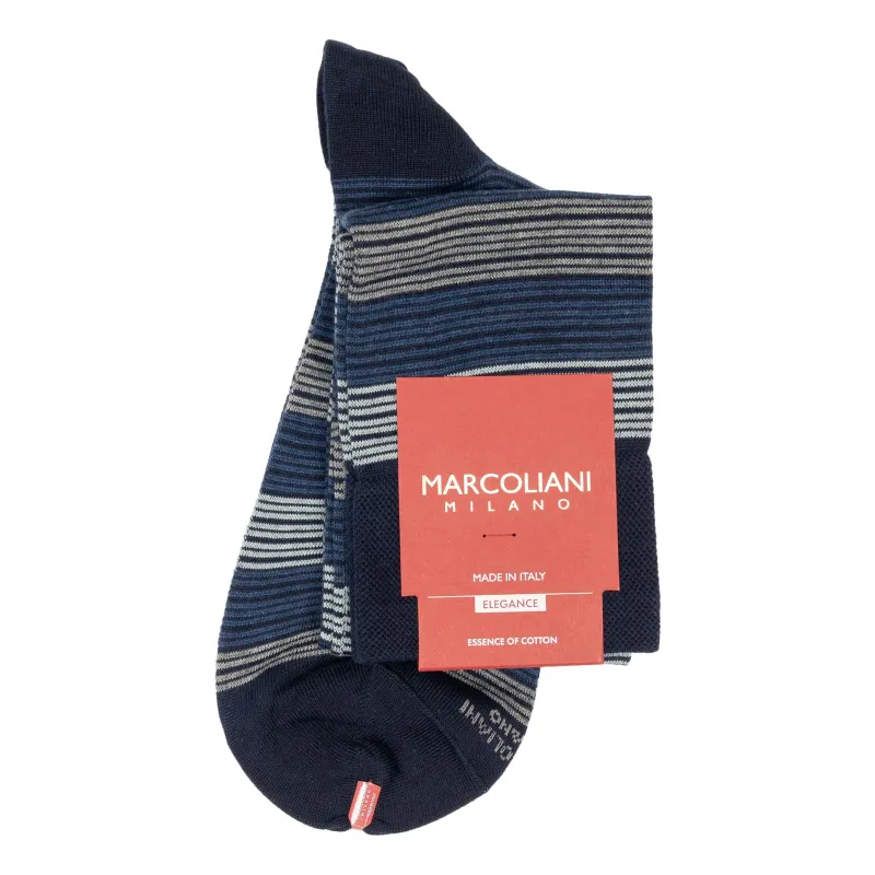 Scale Stripe Pima Cotton Over-the-Calf Dress Socks sold by The Andover Shop