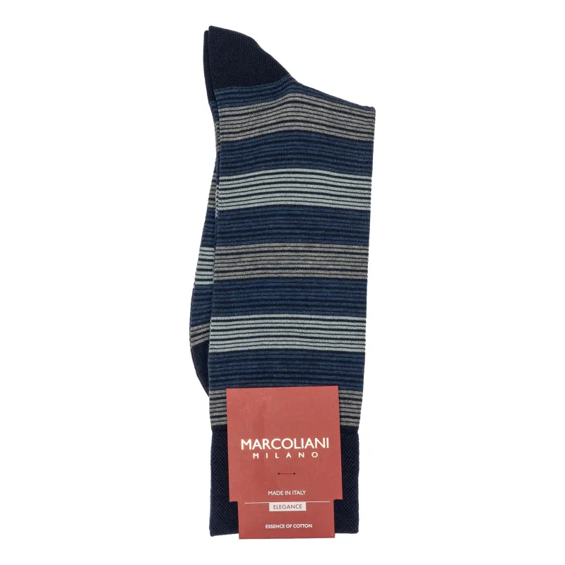 Scale Stripe Pima Cotton Mid-Calf Dress Socks sold by The Andover Shop