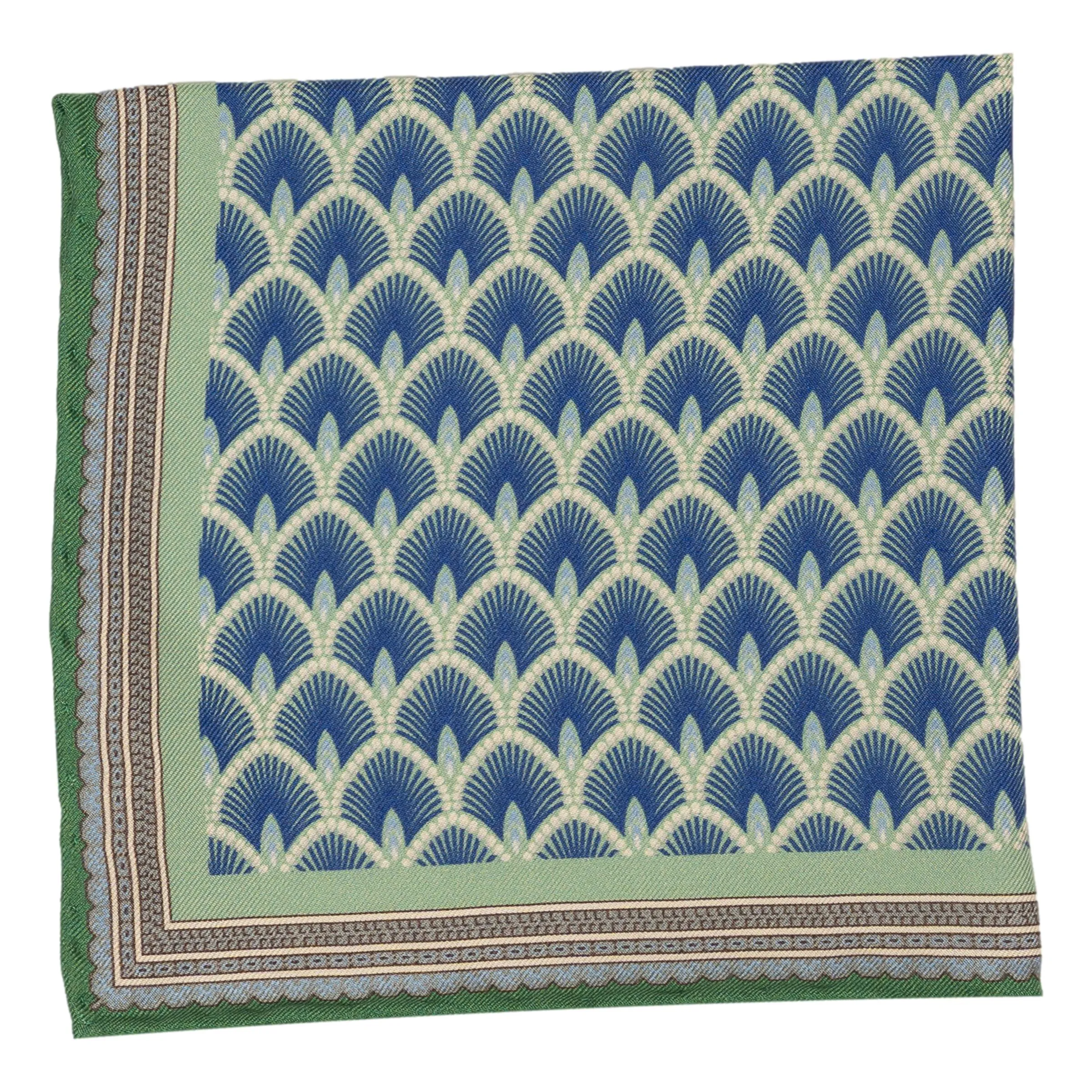 Abstract Peacock Patterned Silk Pocket Square sold by The Andover Shop