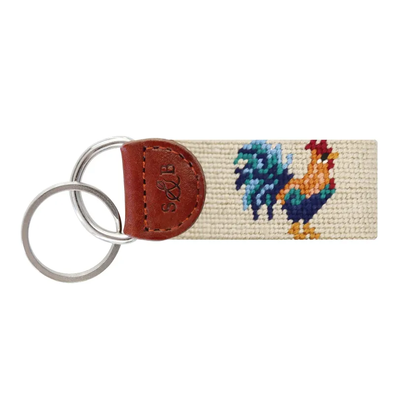 Rooster Needlepoint Key Fob made by The Andover Shop