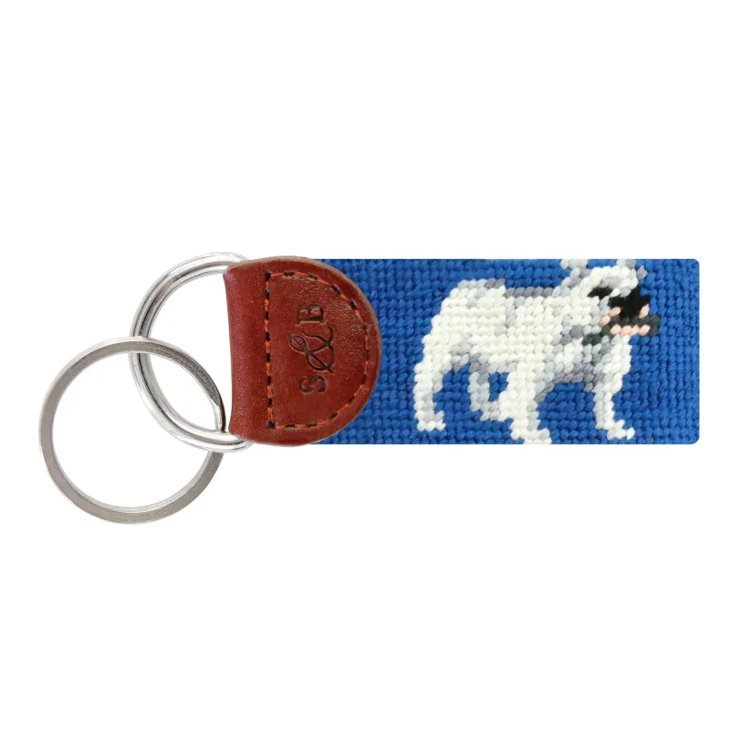 Bulldog Needlepoint Key Fob made by The Andover Shop