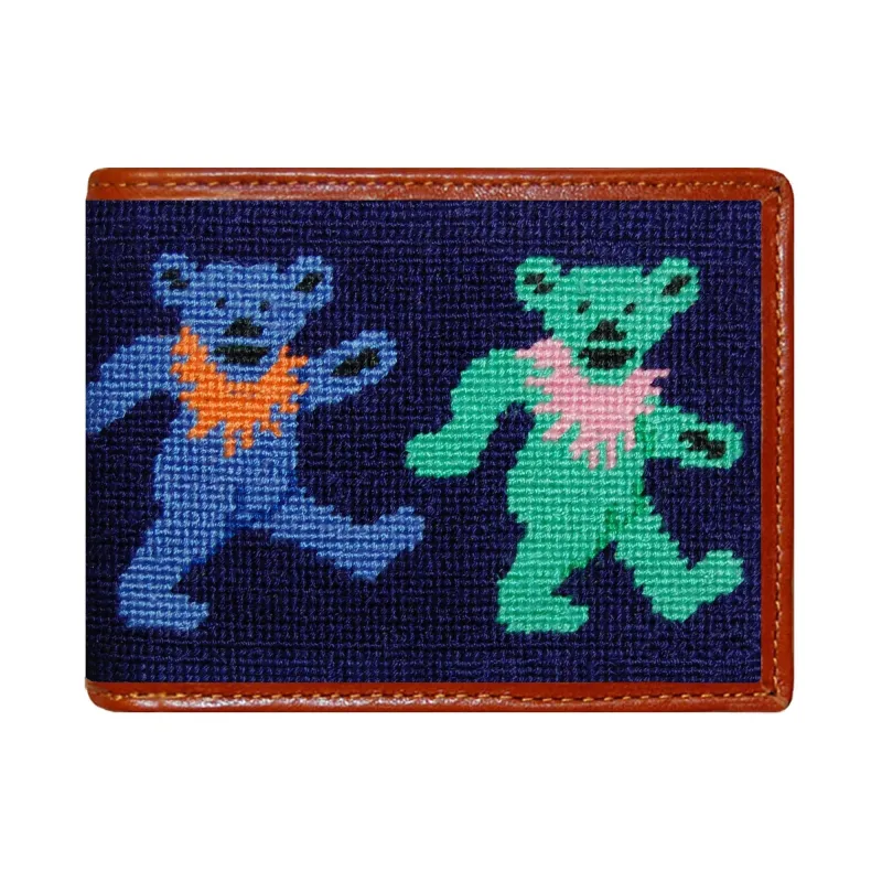 Dancing Bears Needlepoint Bi-Fold Wallet made by The Andover Shop