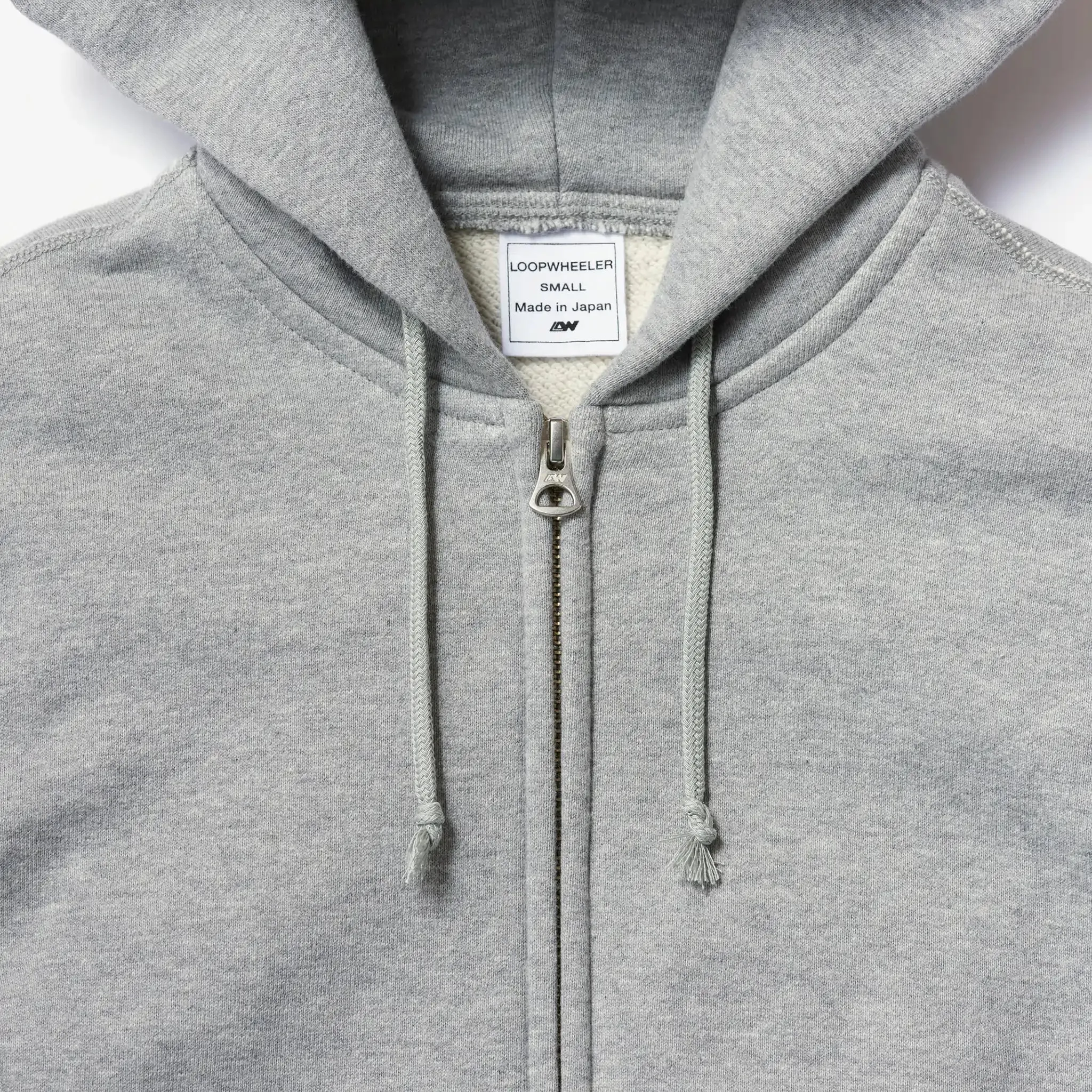 LW09 Tubular Zipper Hoodie - Gray Melange sold by Loopwheeler product image thumbnail 2