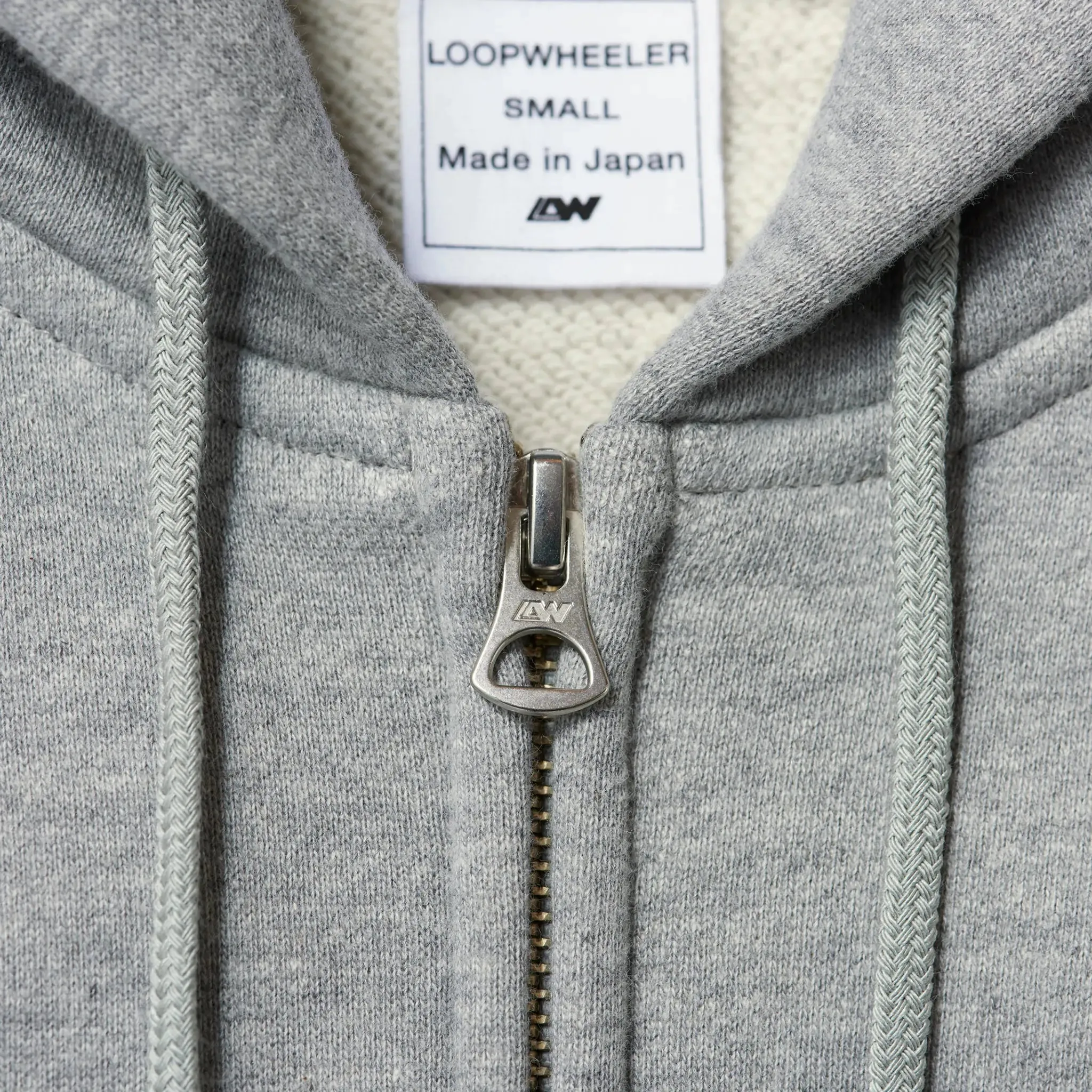 LW09 Tubular Zipper Hoodie - Gray Melange sold by Loopwheeler product image thumbnail 3