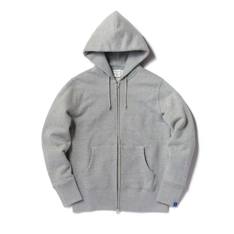 LW09 Tubular Zipper Hoodie - Gray Melange made by Loopwheeler