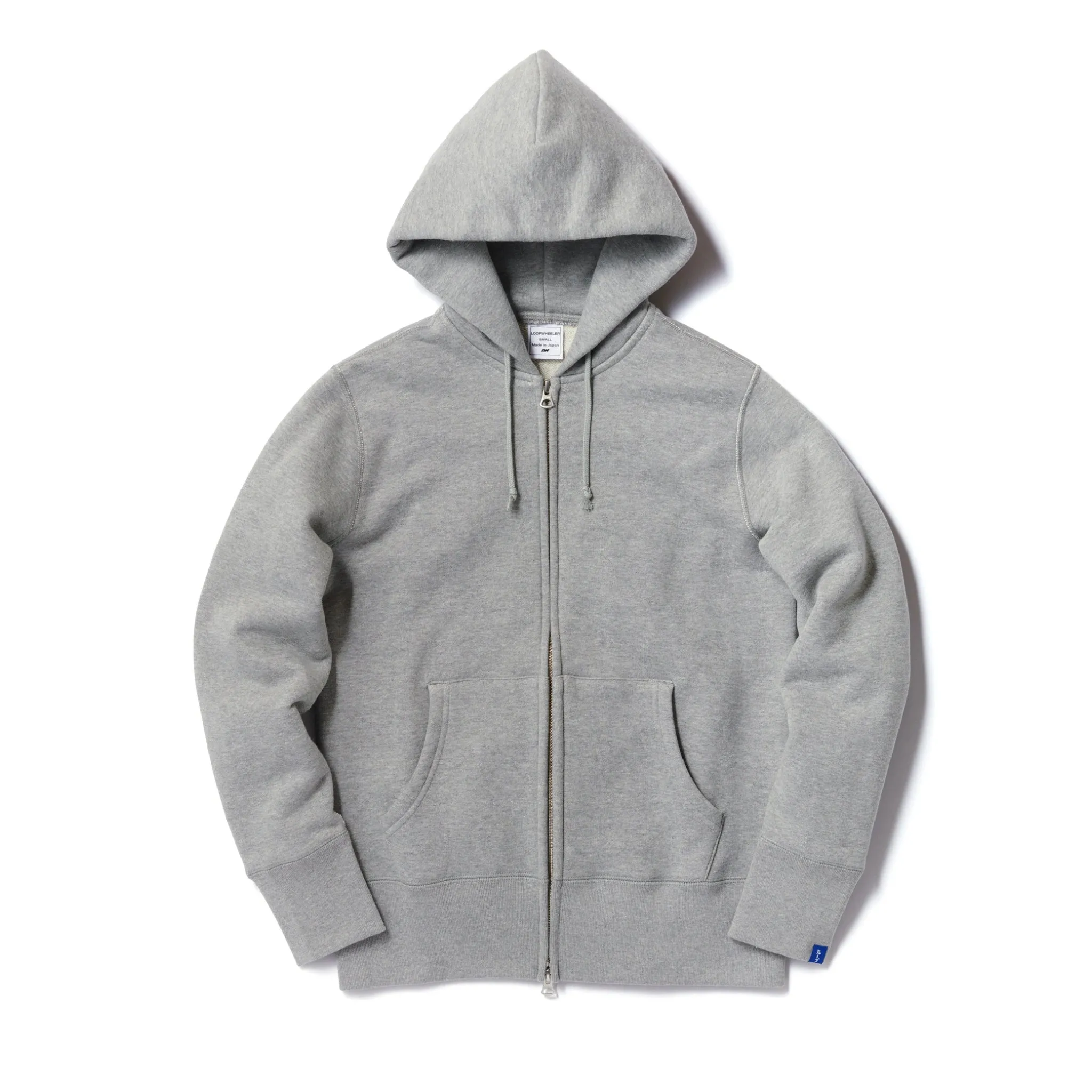 LW09 Tubular Zipper Hoodie - Gray Melange sold by Loopwheeler