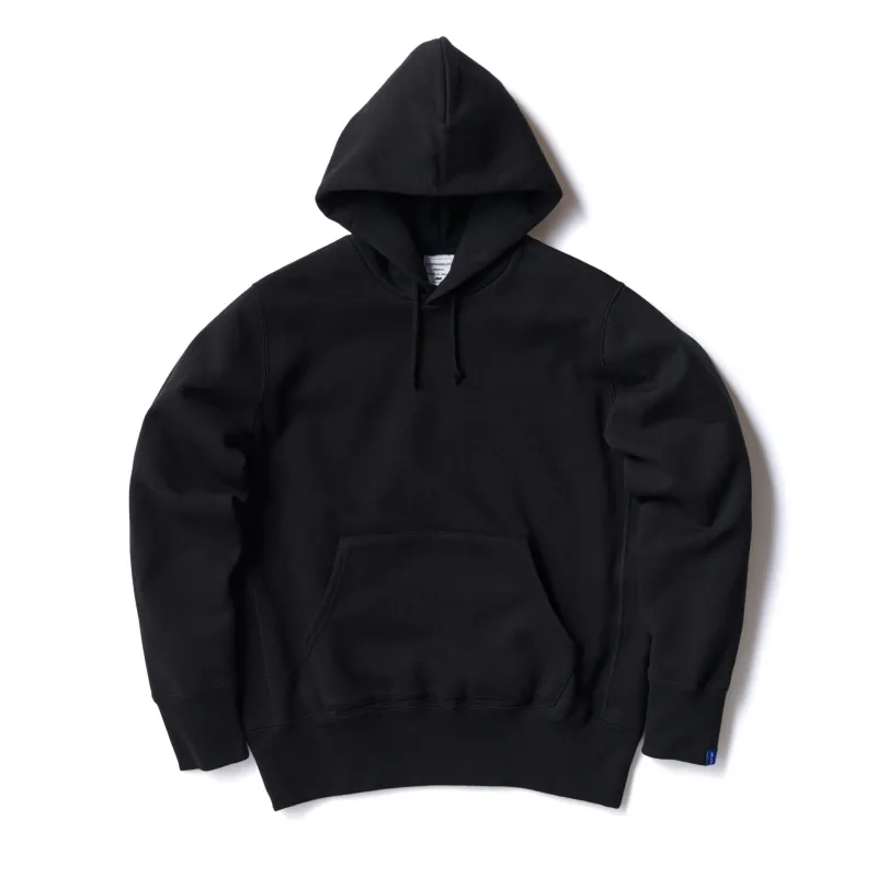 LW359 Side Gusset Hoodie - Black made by Loopwheeler