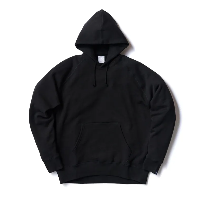 LW322 Relaxed Fit Pullover Hoodie - Black made by Loopwheeler