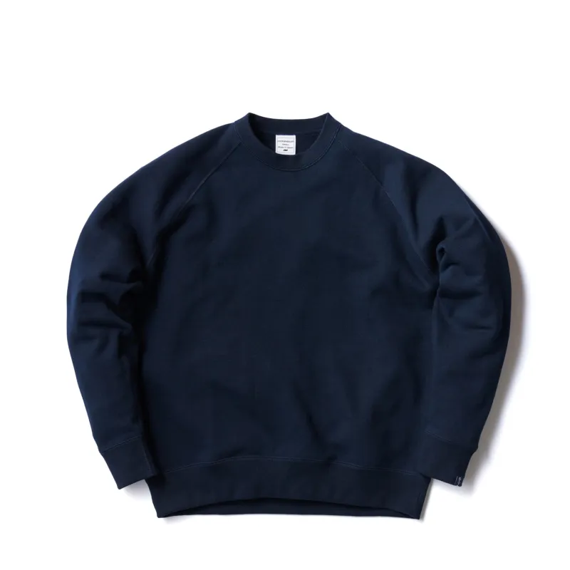 LW313 Relaxed Fit Crewneck Sweatshirt - LW Navy made by Loopwheeler