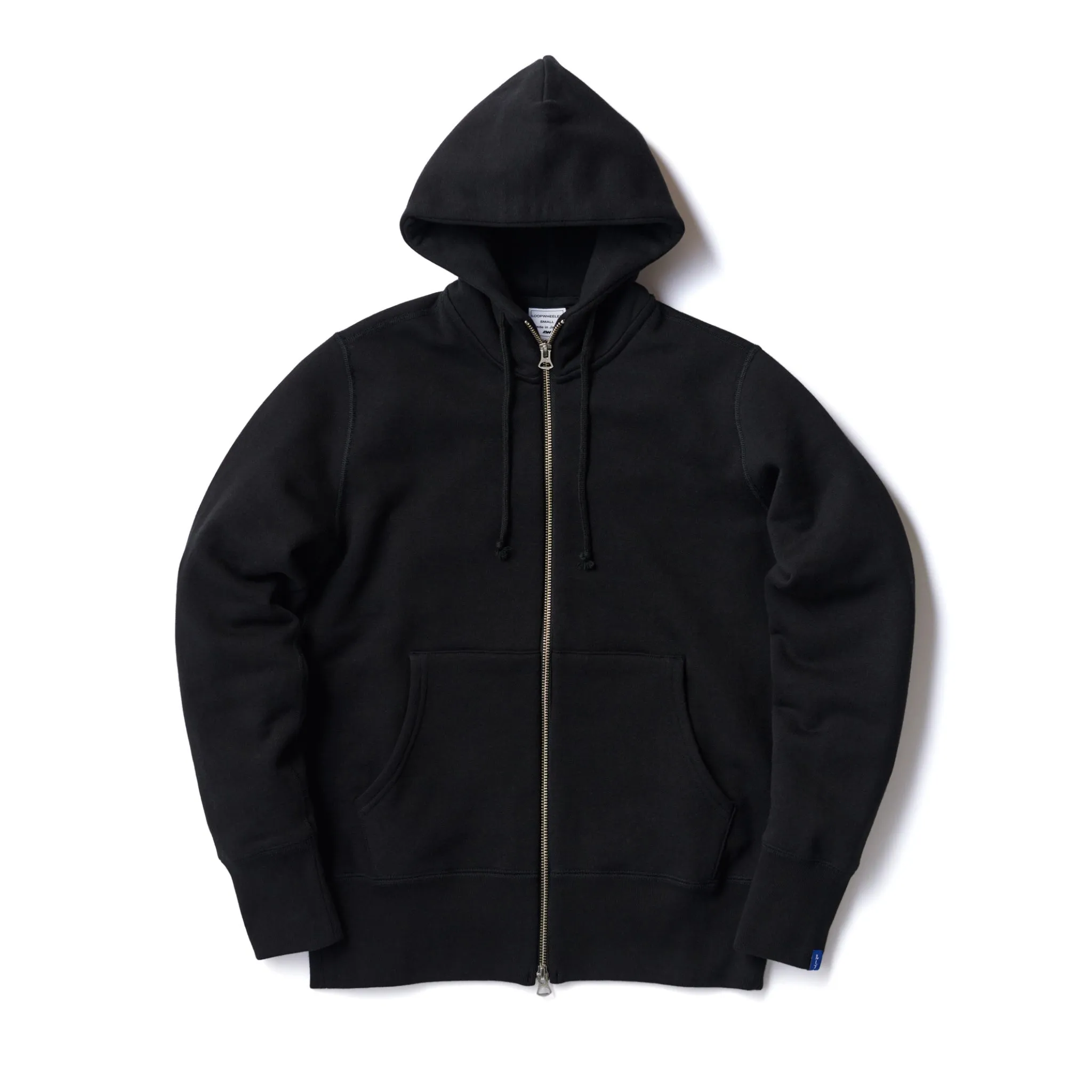 LW290 High Zip Hoodie - Black sold by Loopwheeler
