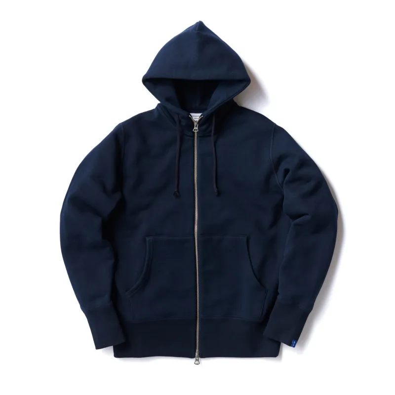 LW290 High Zip Hoodie - LW Navy made by Loopwheeler