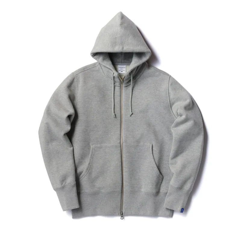 LW290 High Zip Hoodie - Gray Melange made by Loopwheeler