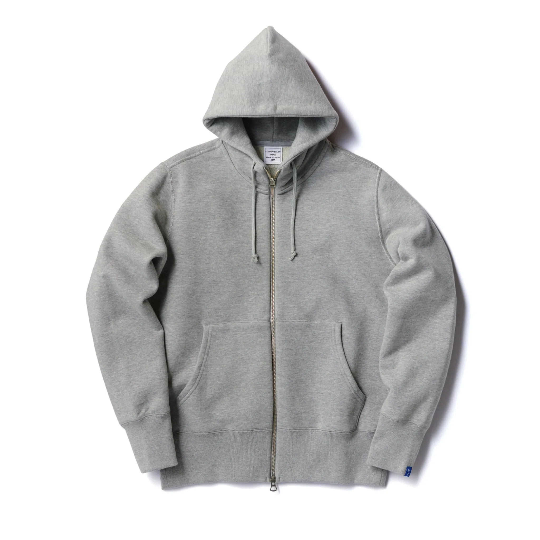 LW290 High Zip Hoodie - Gray Melange sold by Loopwheeler