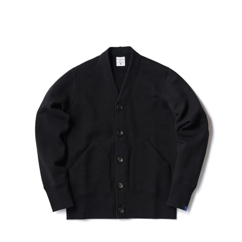 LW180 Cardigan - Black made by Loopwheeler