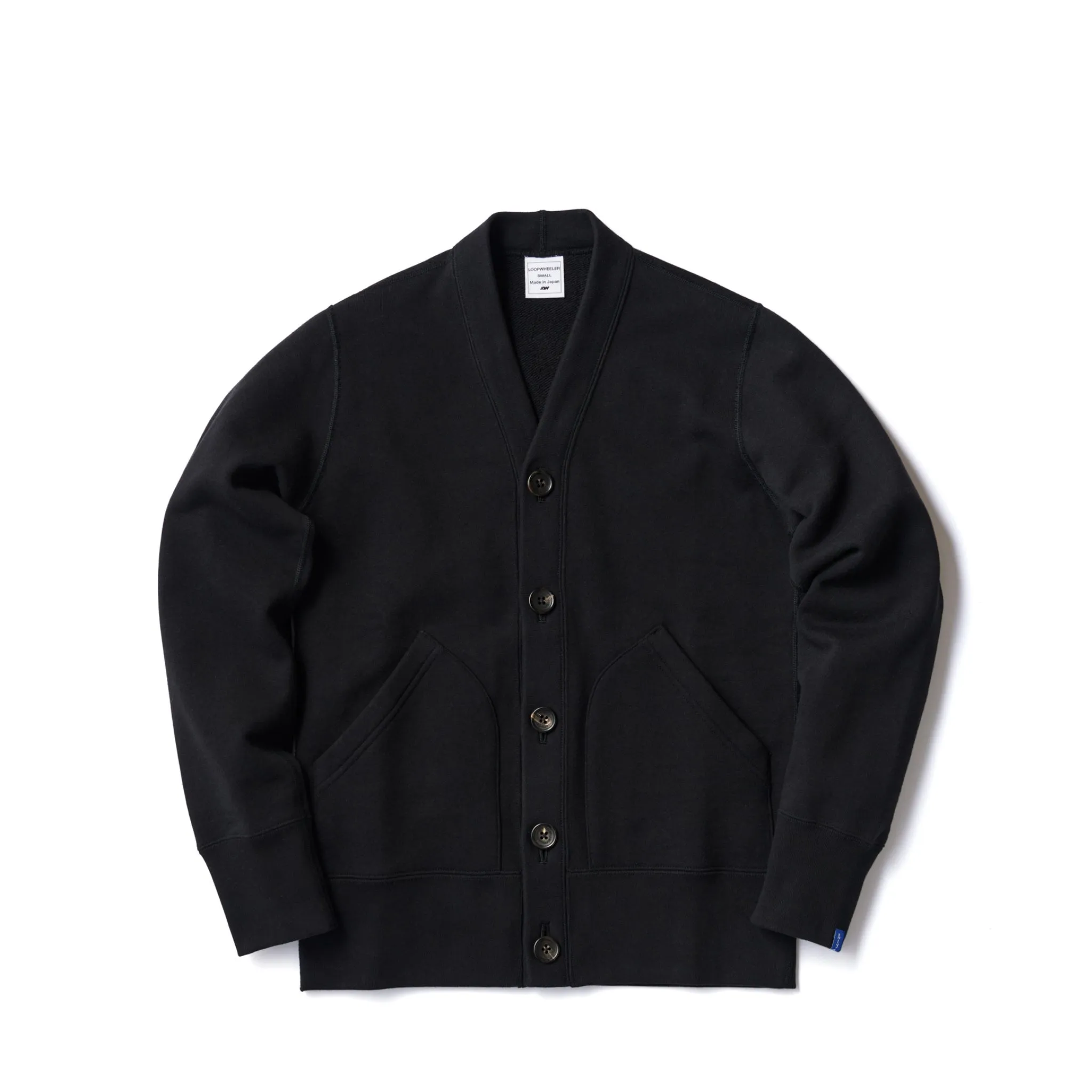 LW180 Cardigan - Black sold by Loopwheeler