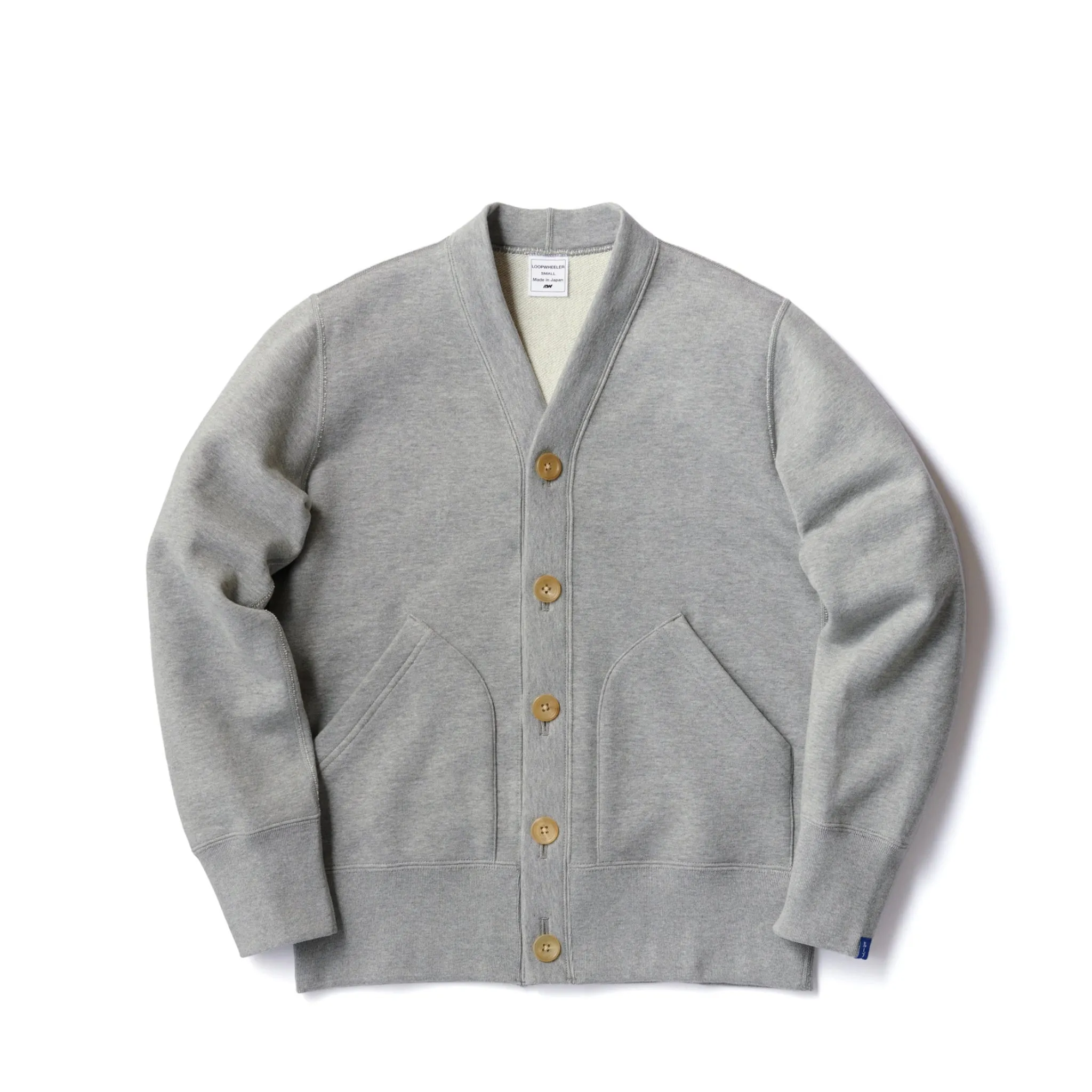 LW180 Cardigan - Gray Melange sold by Loopwheeler