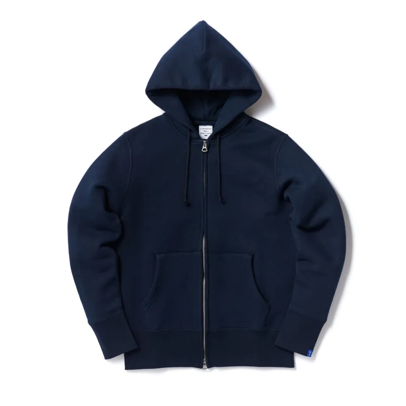 LW09 Tubular Zipper Hoodie - LW Navy made by Loopwheeler