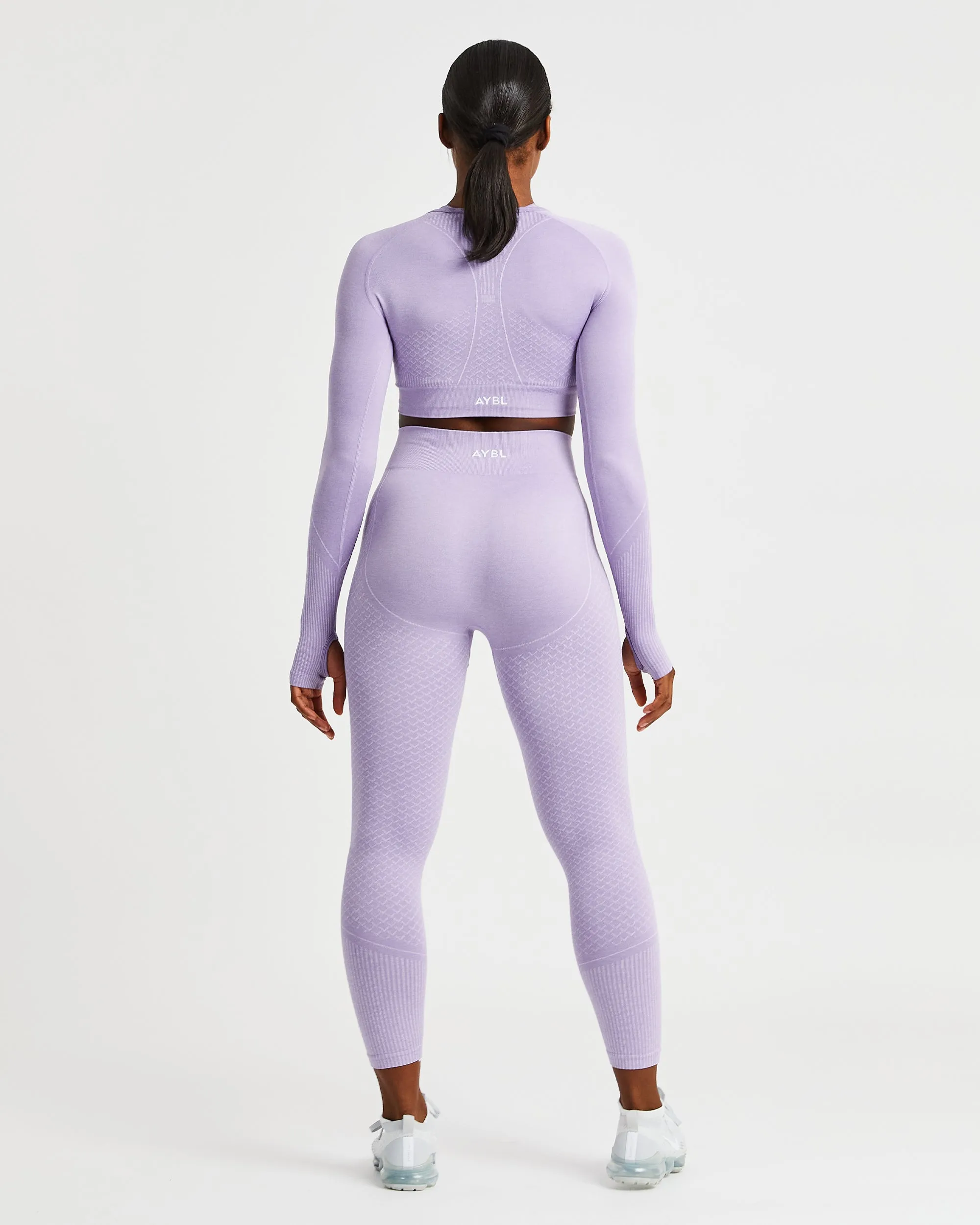 Impact Seamless Long Sleeve Crop Top - Lilac sold by AYBL product image thumbnail 4