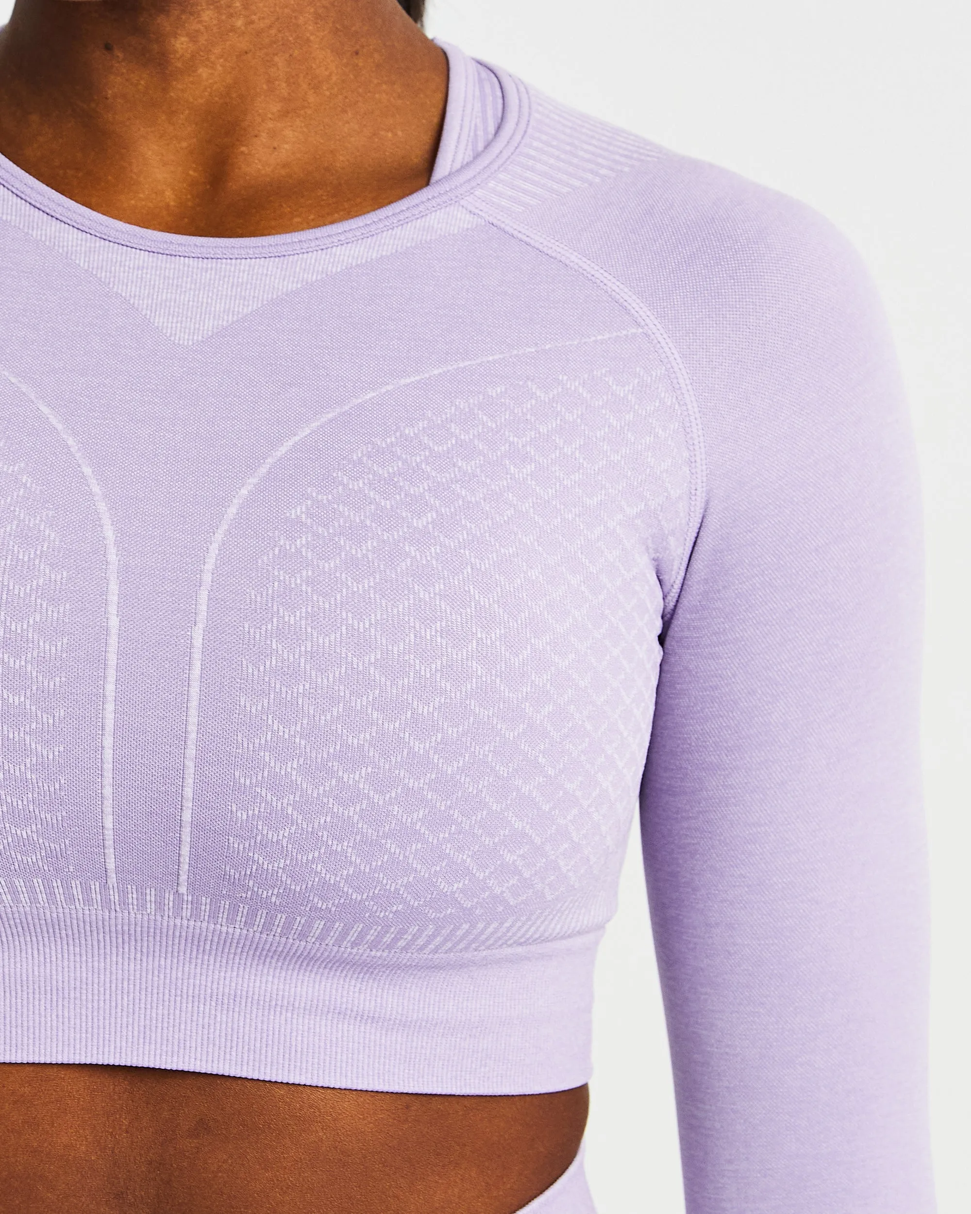 Impact Seamless Long Sleeve Crop Top - Lilac sold by AYBL product image thumbnail 5