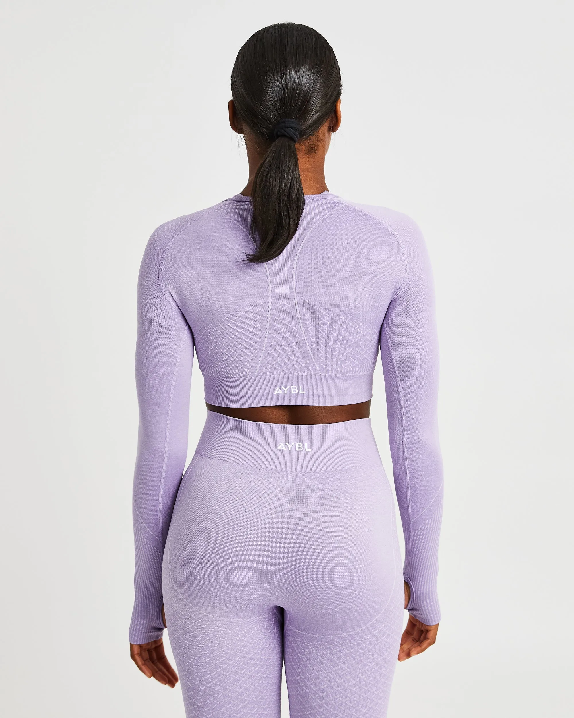 Impact Seamless Long Sleeve Crop Top - Lilac sold by AYBL product image thumbnail 2