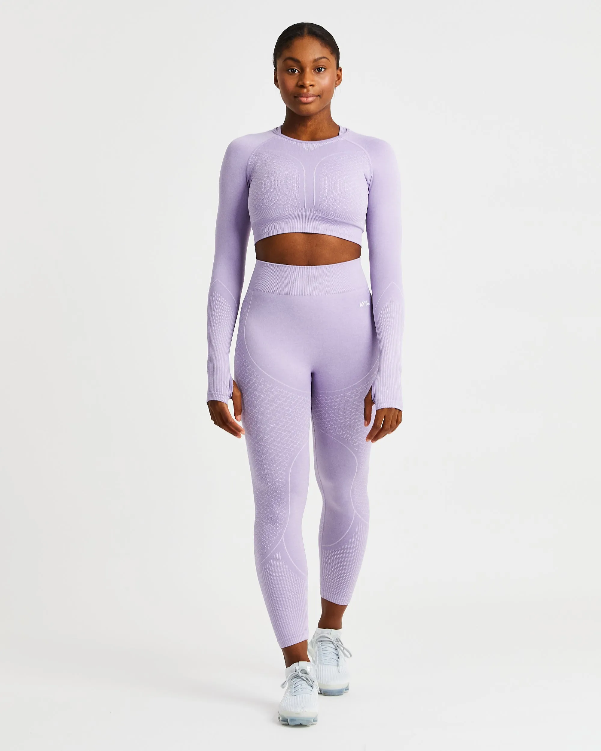 Impact Seamless Long Sleeve Crop Top - Lilac sold by AYBL product image thumbnail 3
