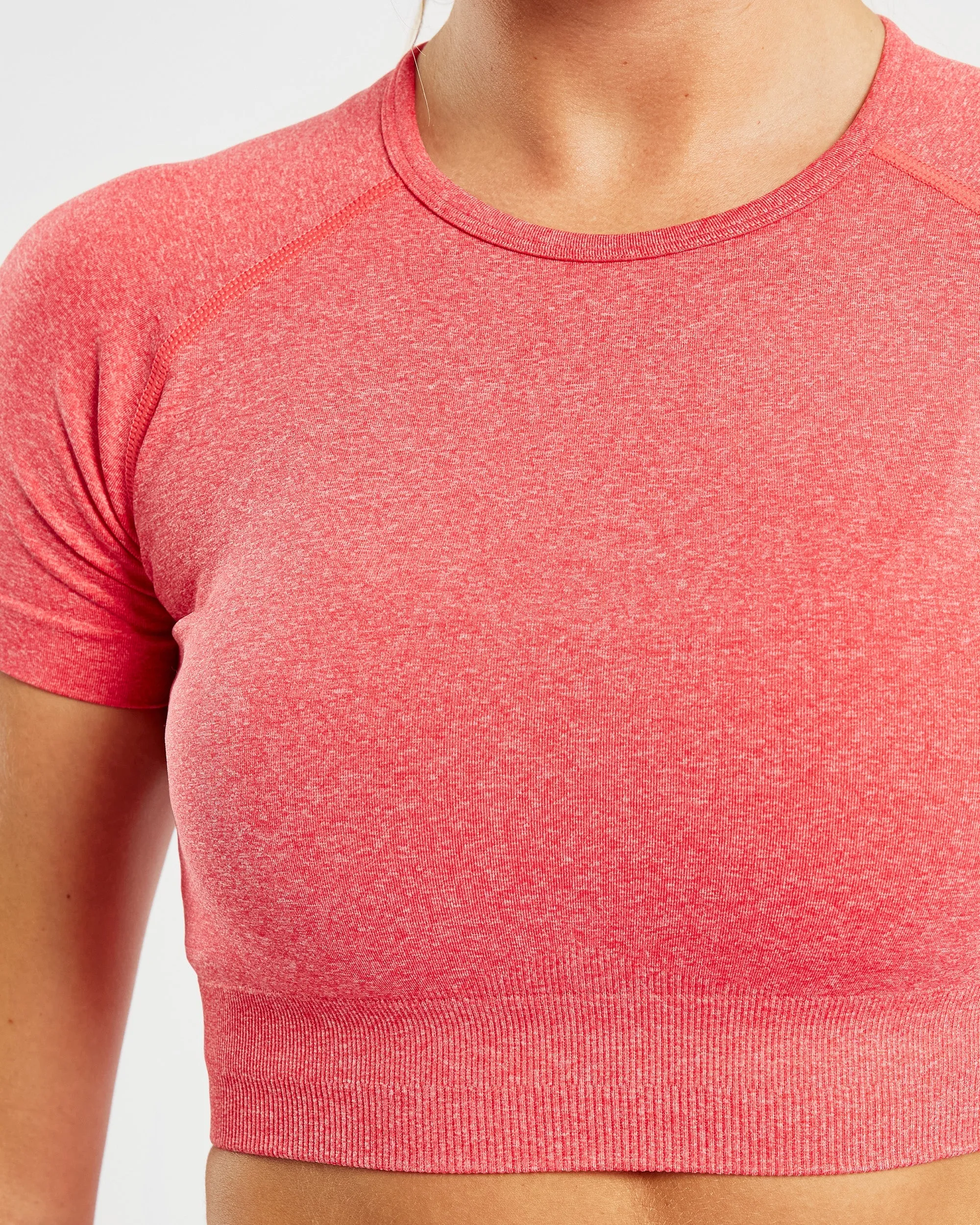 Empower Seamless Crop Top - Coral Red Marl sold by AYBL product image thumbnail 5