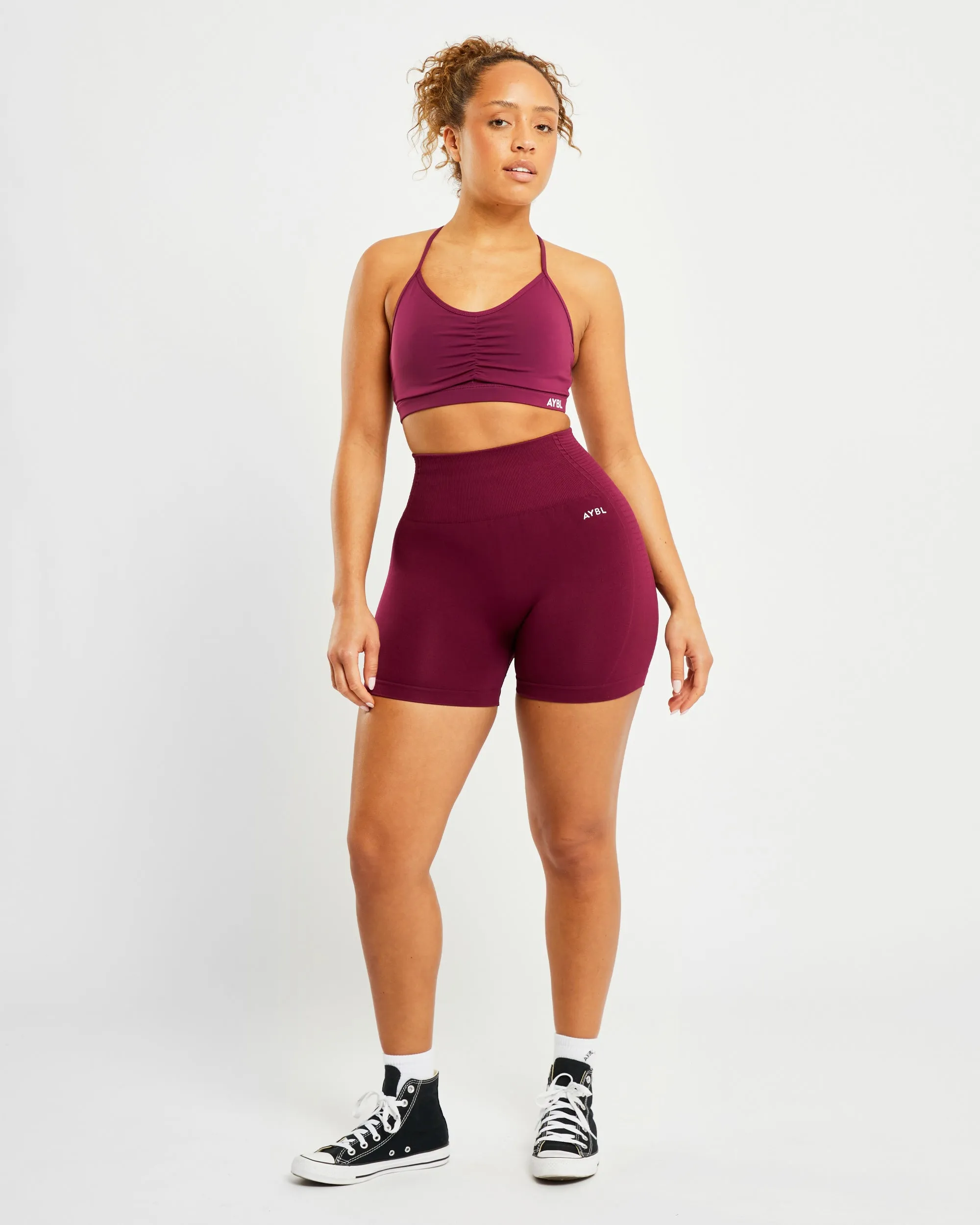 Essential Ruched Sports Bra - Purple Wine sold by AYBL product image thumbnail 3