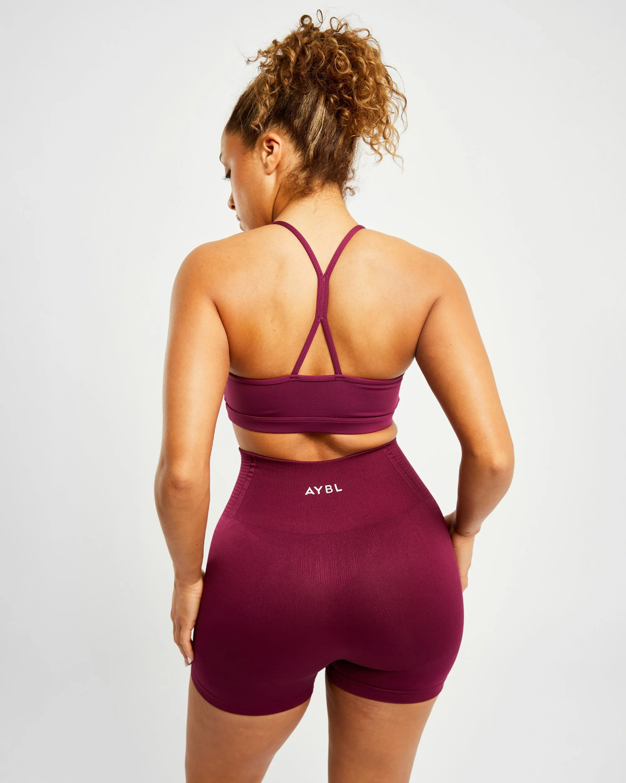 Essential Ruched Sports Bra - Purple Wine sold by AYBL product image thumbnail 2