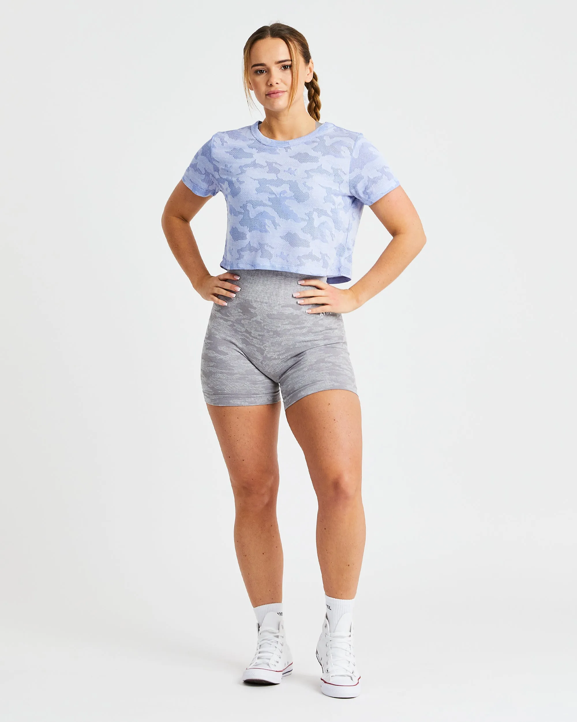 Evolve Camo Crop T Shirt - Blue sold by AYBL product image thumbnail 3