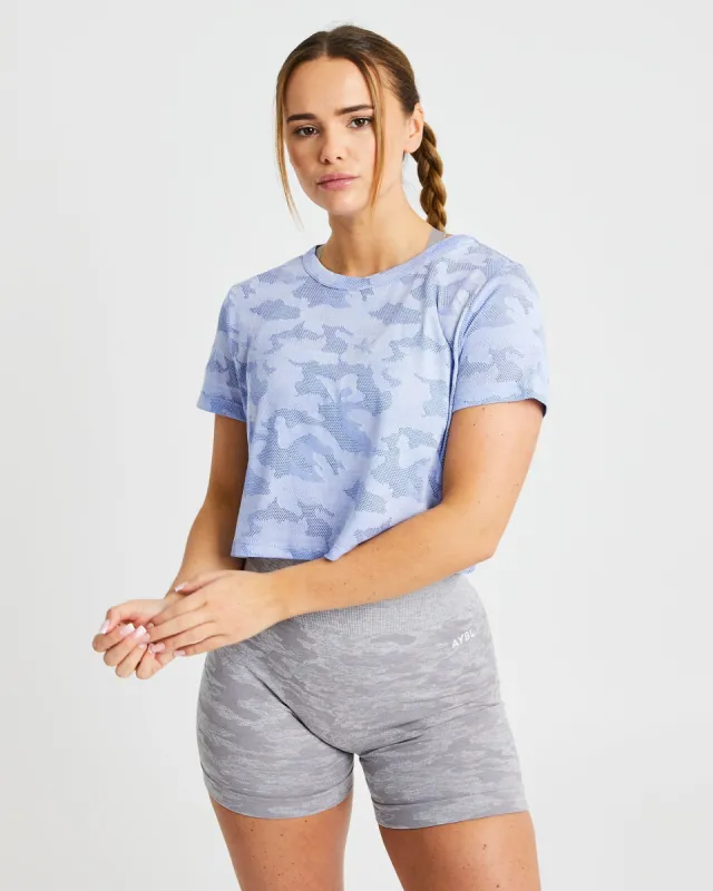 Evolve Camo Crop T Shirt - Blue sold by AYBL