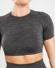 Revive Seamless Crop Top - Black Marl sold by AYBL