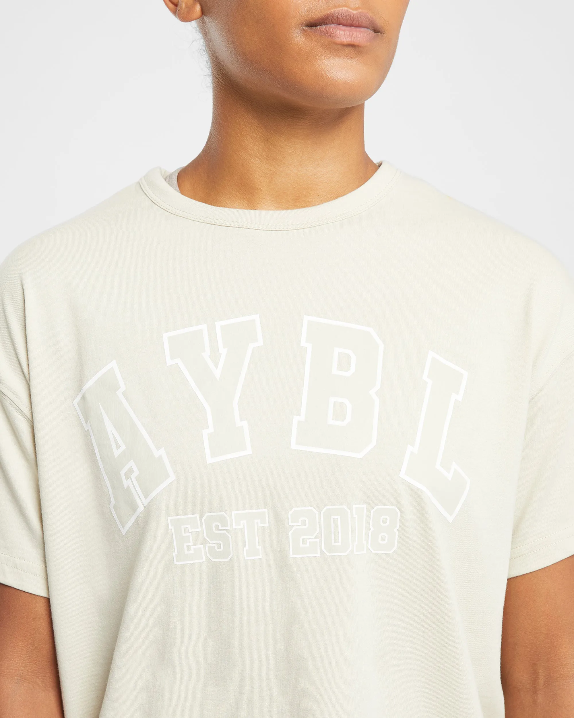 Varsity Oversized T Shirt - Beige sold by AYBL product image thumbnail 5