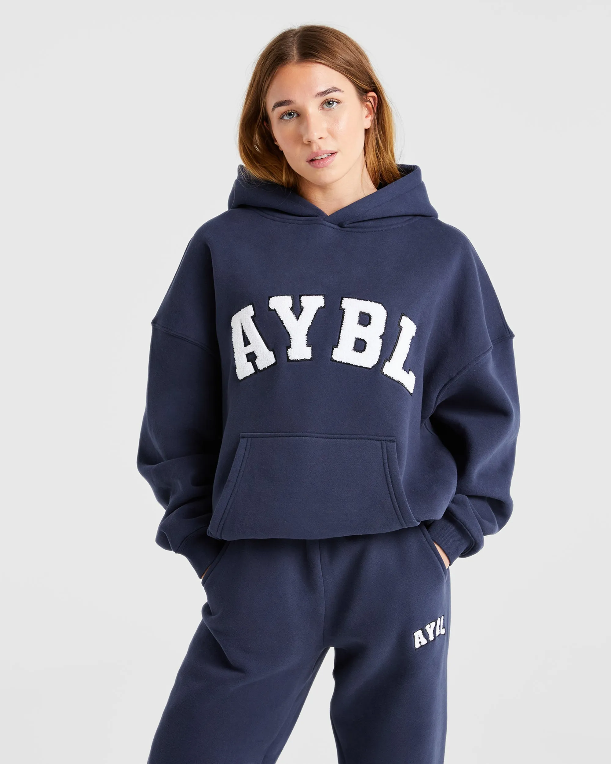 Varsity Oversized Hoodie - Navy sold by AYBL