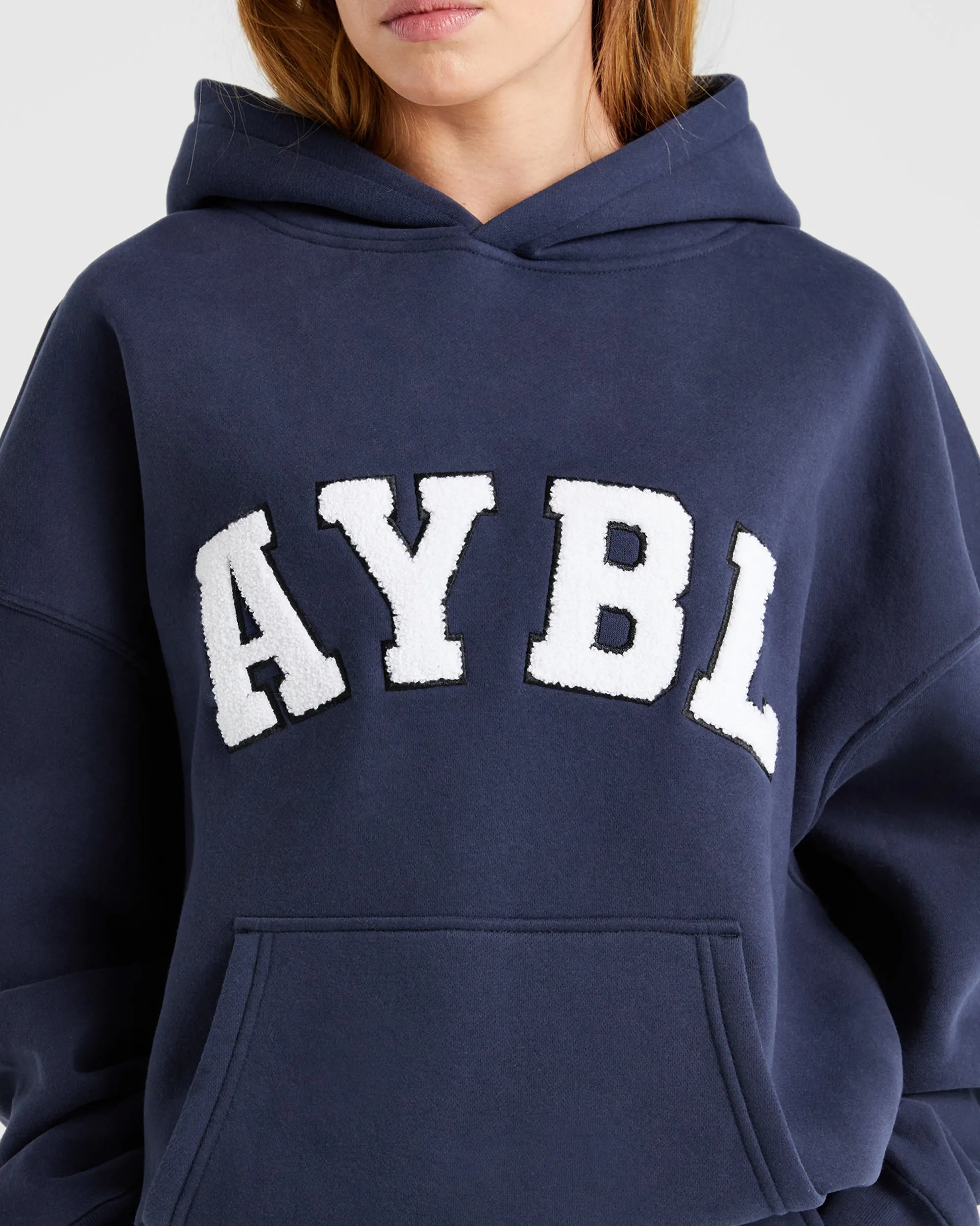 Varsity Oversized Hoodie - Navy sold by AYBL product image thumbnail 5