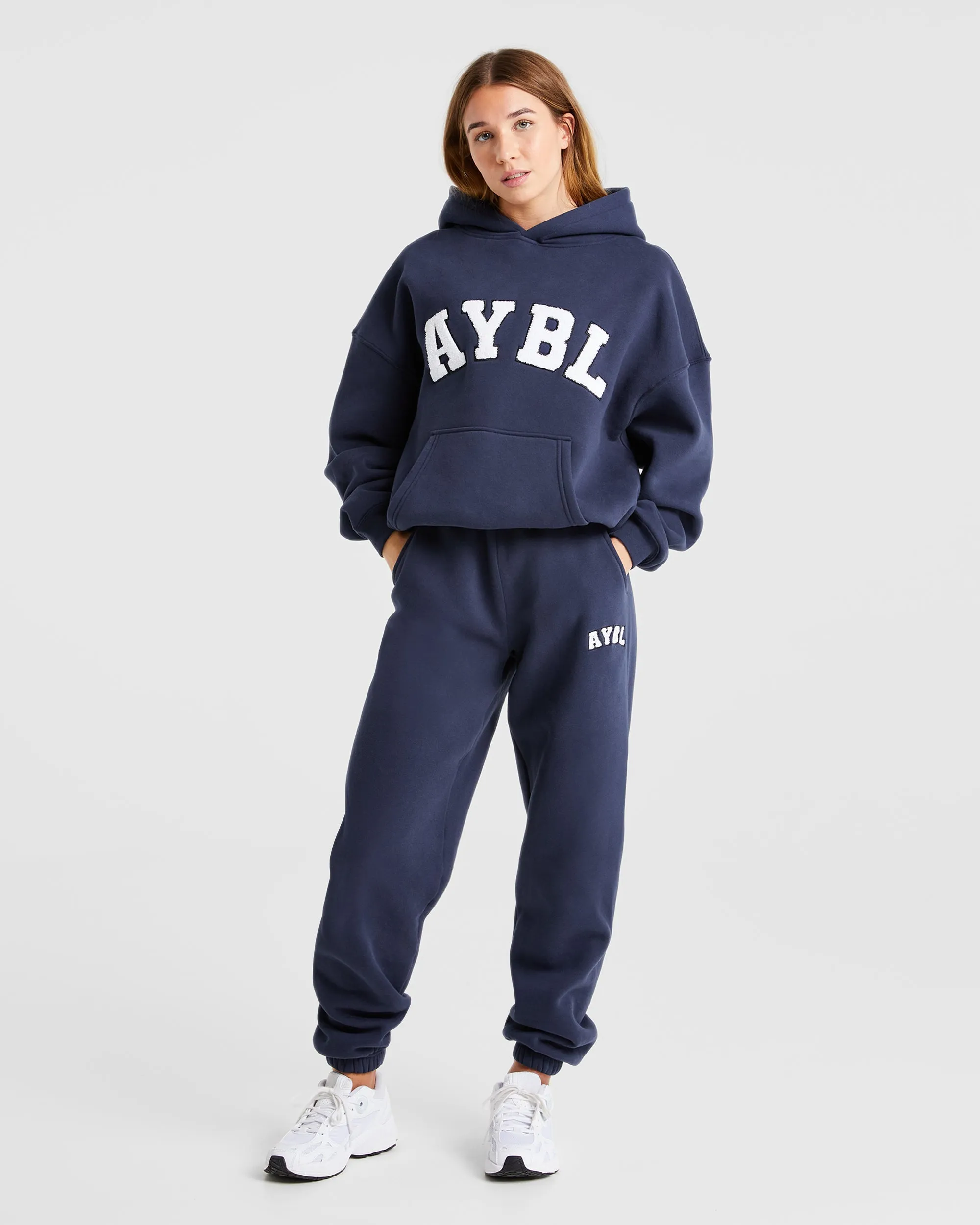 Varsity Oversized Hoodie - Navy sold by AYBL product image thumbnail 3