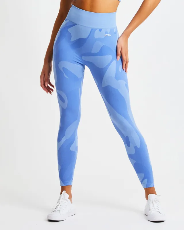 Abstract Seamless Leggings - Spring Blue sold by AYBL