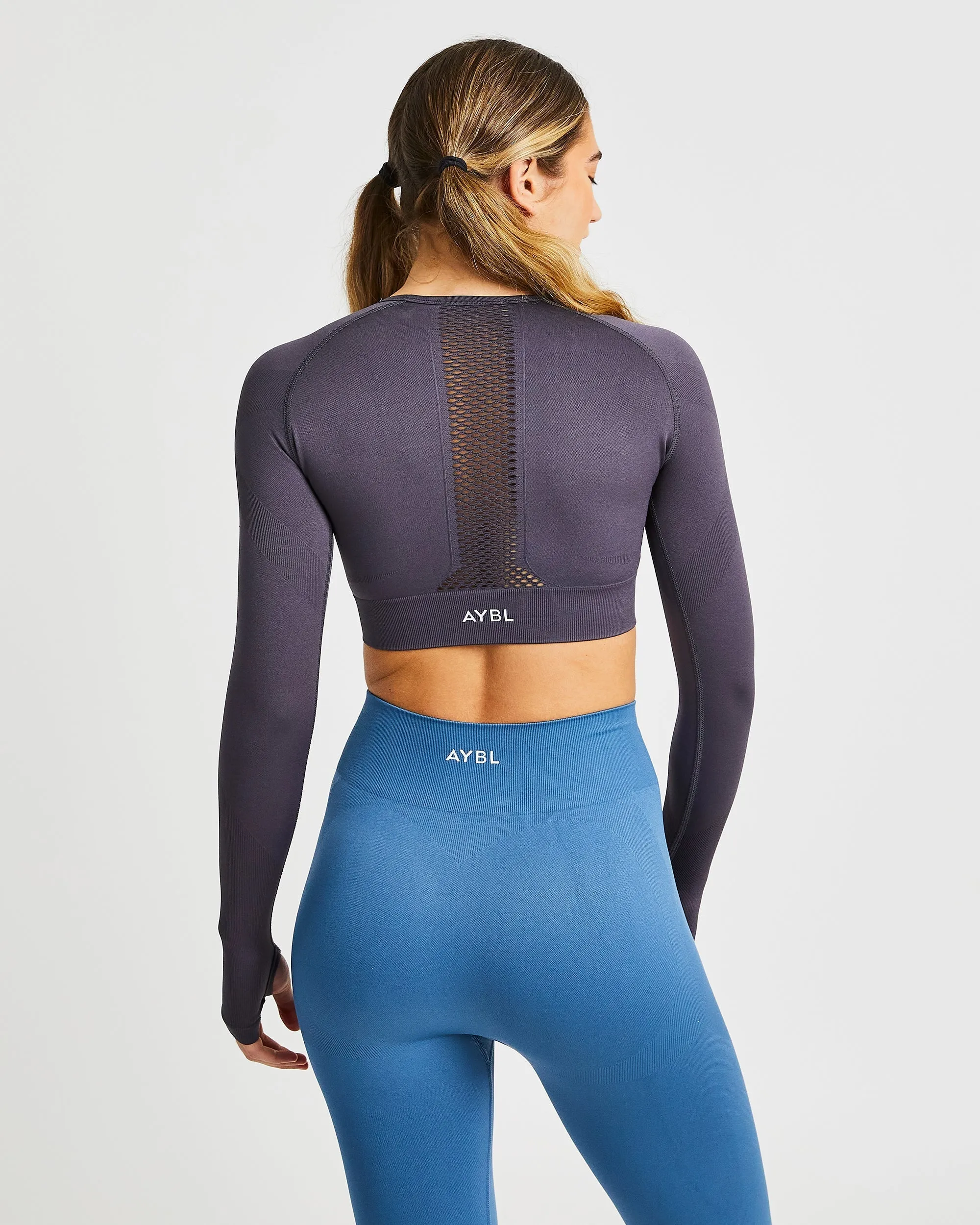 Reform Seamless Long Sleeve Crop Top - Charcoal sold by AYBL product image thumbnail 2