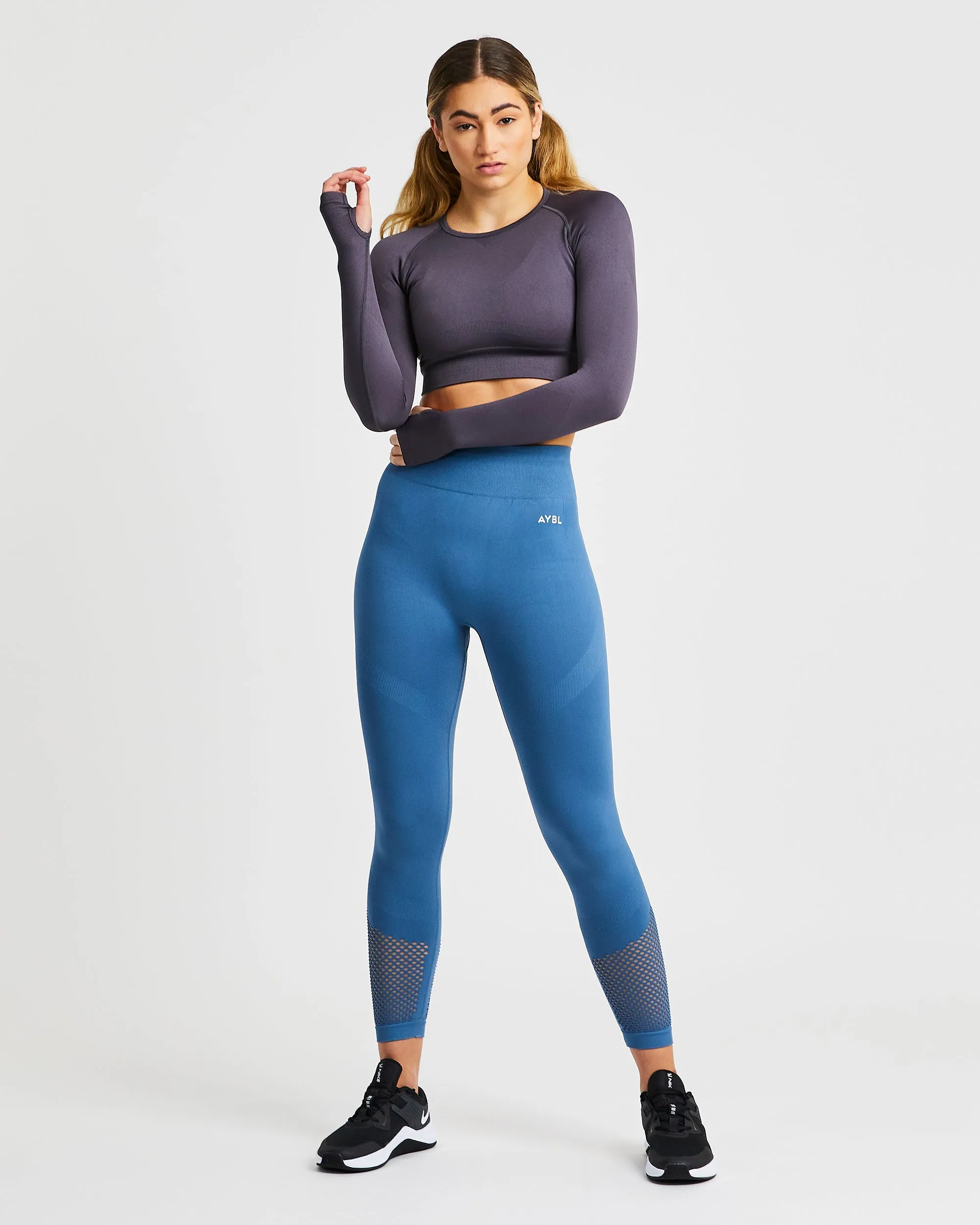 Reform Seamless Long Sleeve Crop Top - Charcoal sold by AYBL product image thumbnail 3