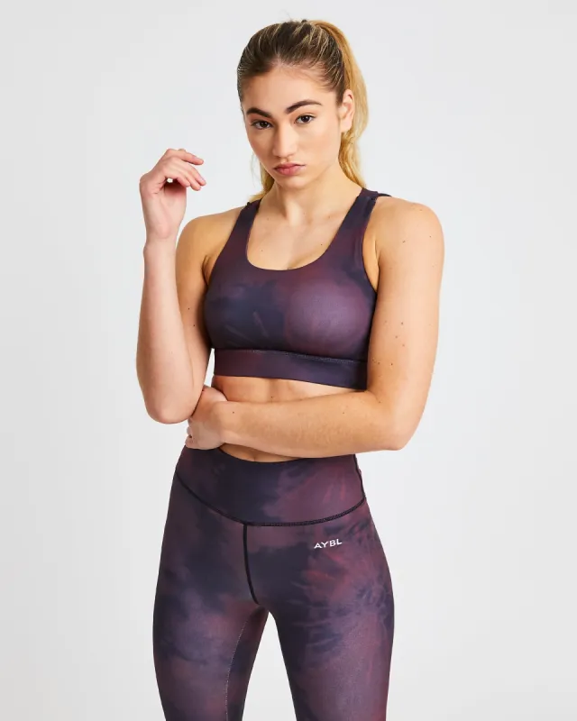 Core Sports Bra - Fire Red Tie Dye sold by AYBL