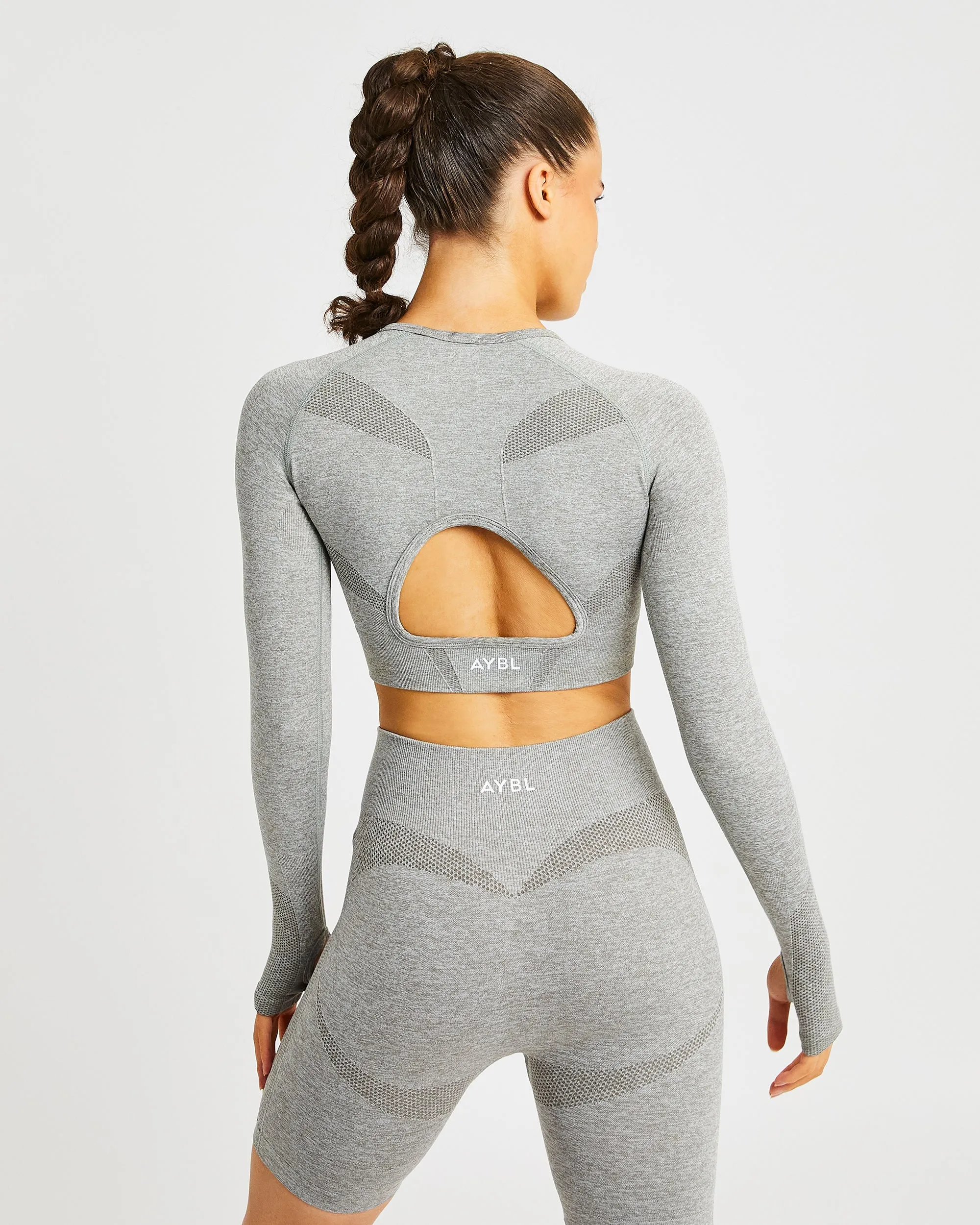 Motion Seamless Long Sleeve Crop Top - Khaki sold by AYBL product image thumbnail 2