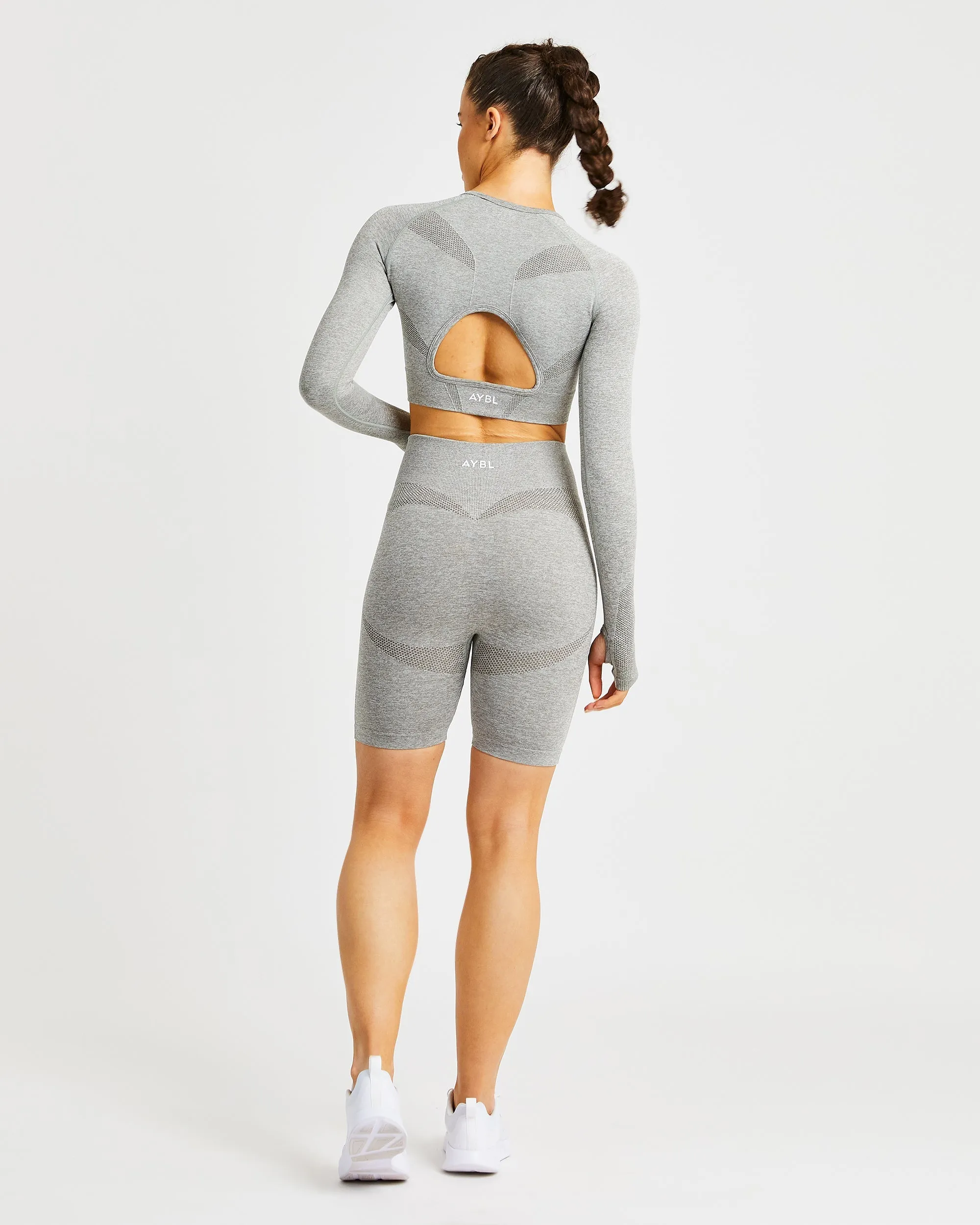 Motion Seamless Long Sleeve Crop Top - Khaki sold by AYBL product image thumbnail 4