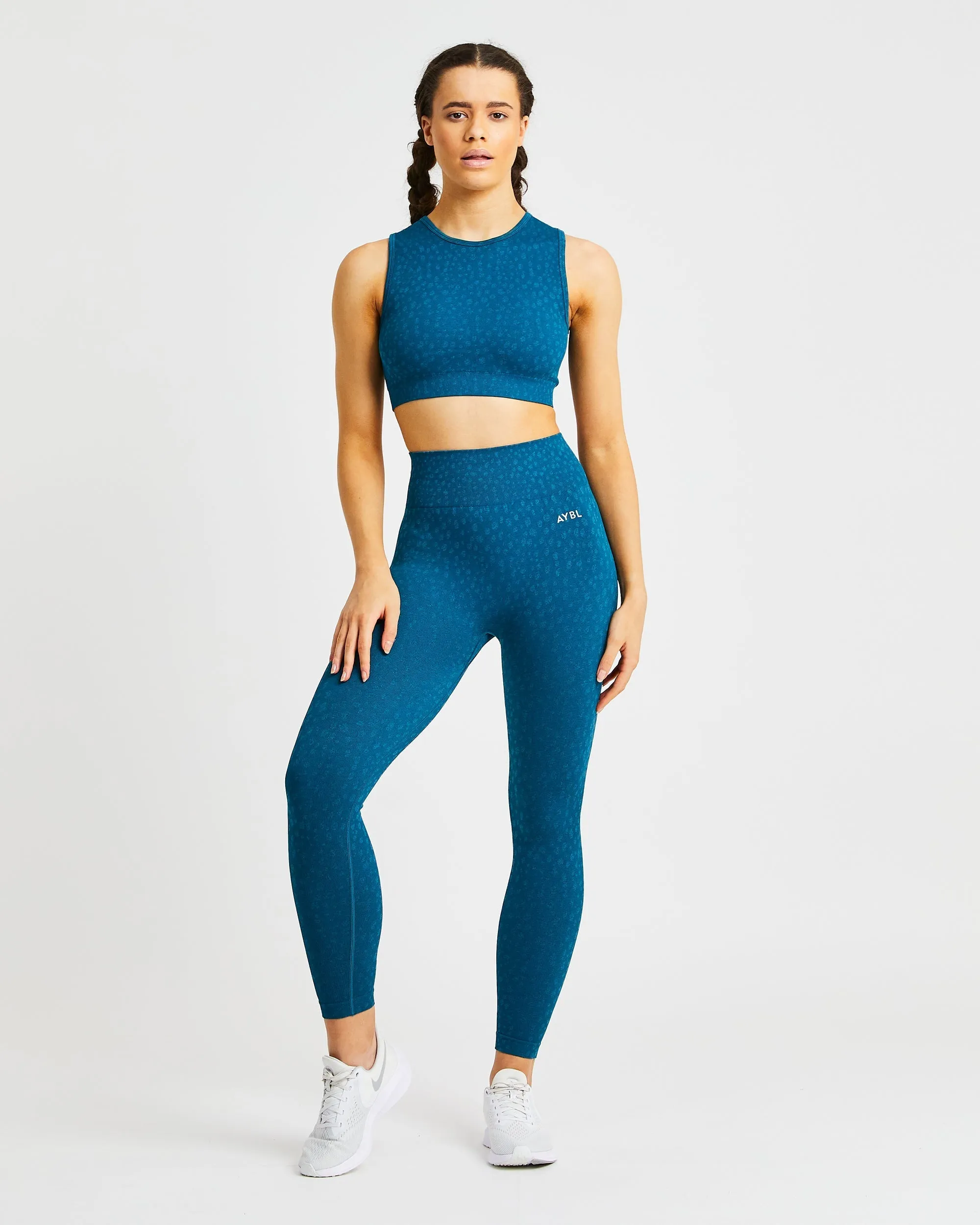 Evolve Speckle Seamless Crop Vest - Teal sold by AYBL product image thumbnail 3