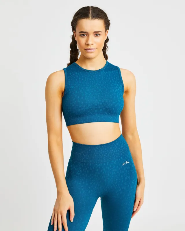 Evolve Speckle Seamless Crop Vest - Teal sold by AYBL