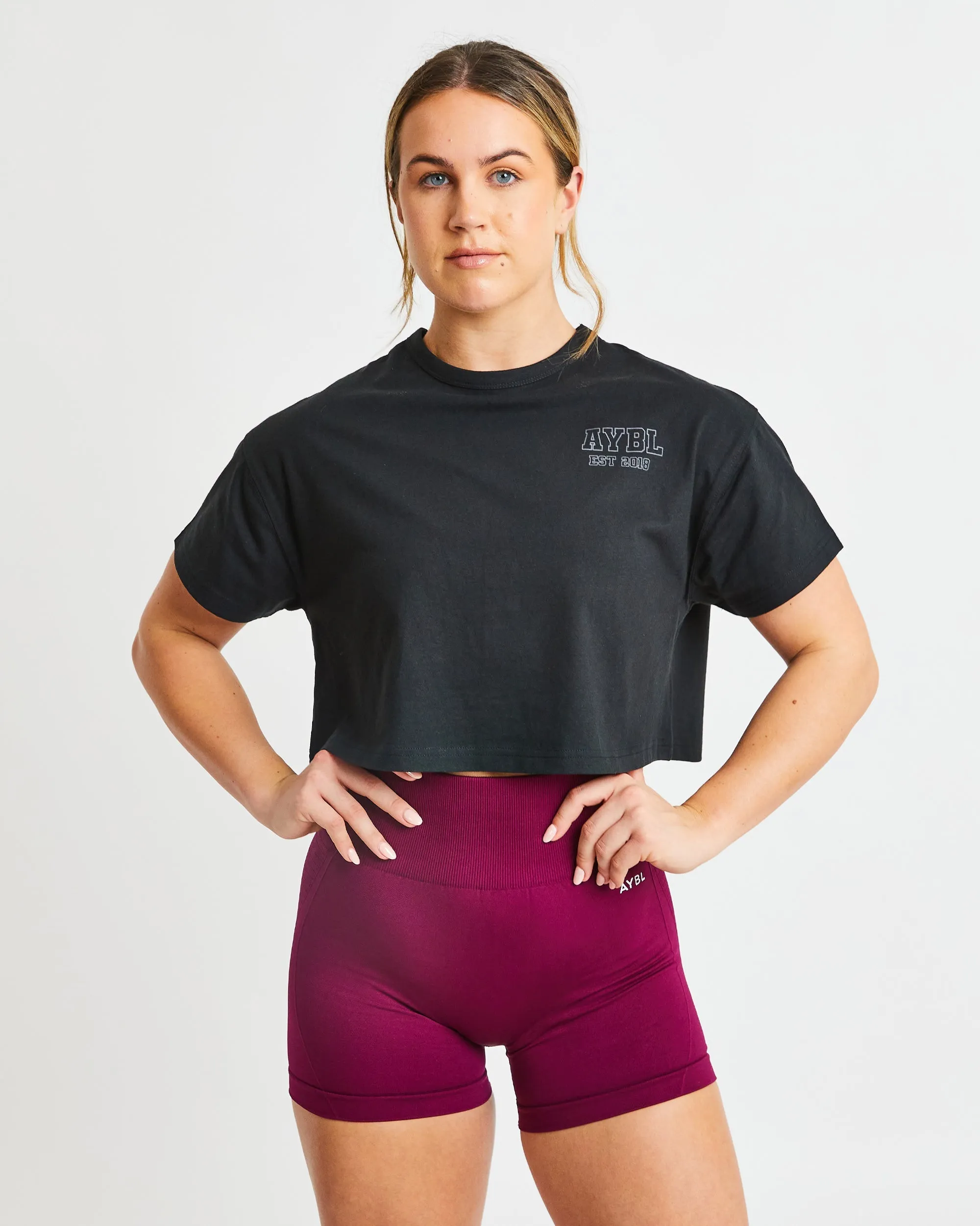 Slogan Oversized Crop T Shirt - Black sold by AYBL product image thumbnail 2