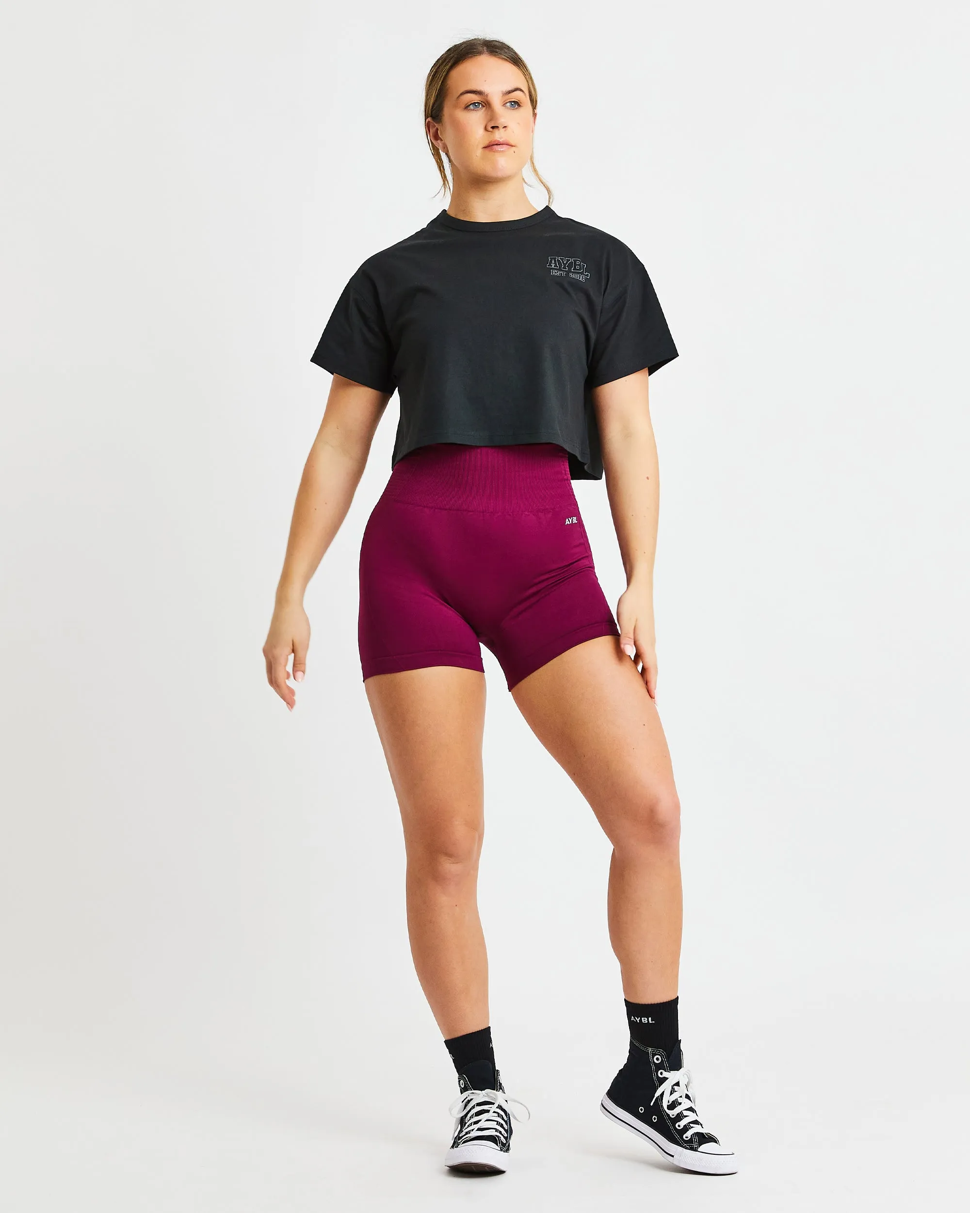 Slogan Oversized Crop T Shirt - Black sold by AYBL product image thumbnail 3