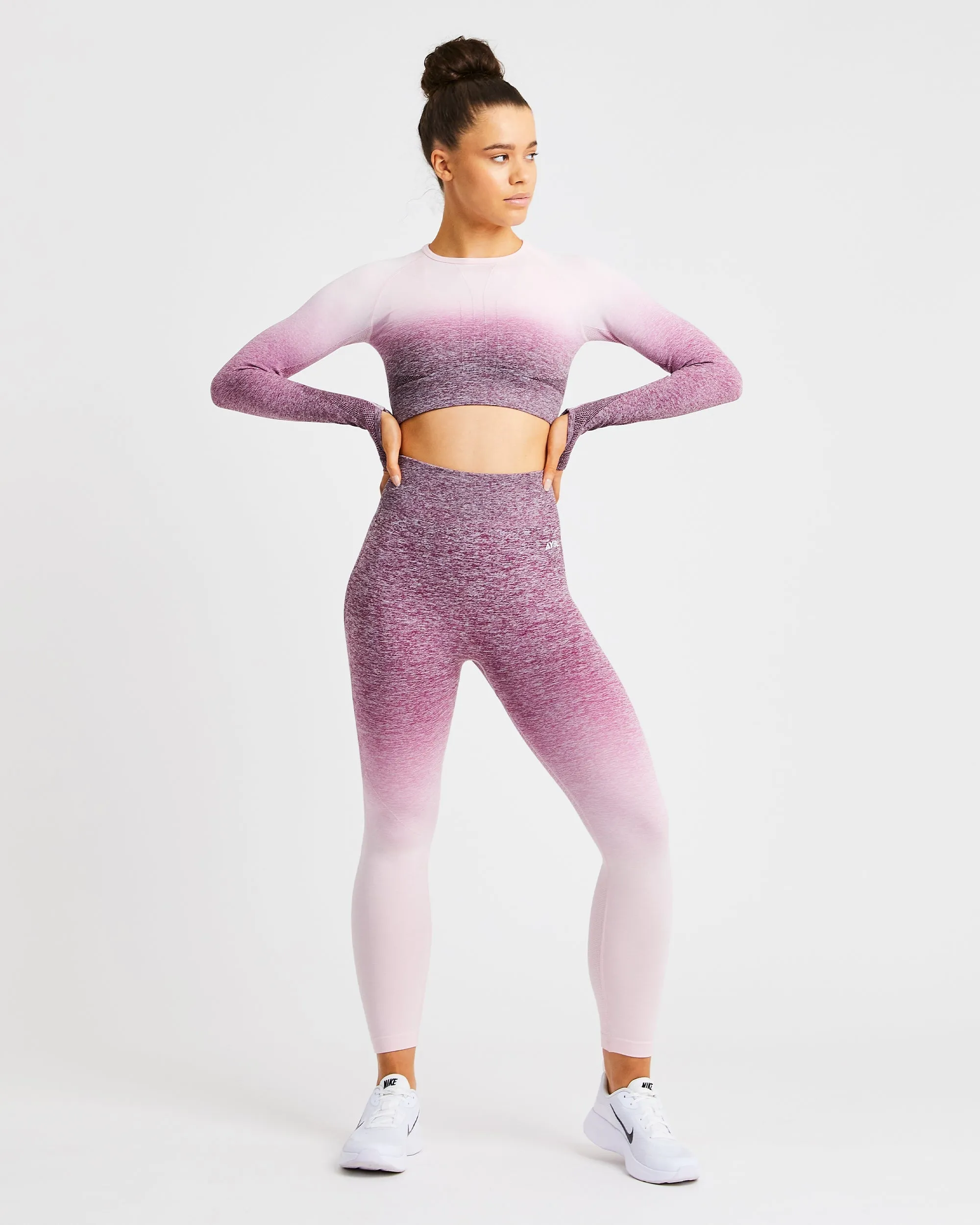 Pulse Ombré Seamless Leggings - Plum sold by AYBL product image thumbnail 3